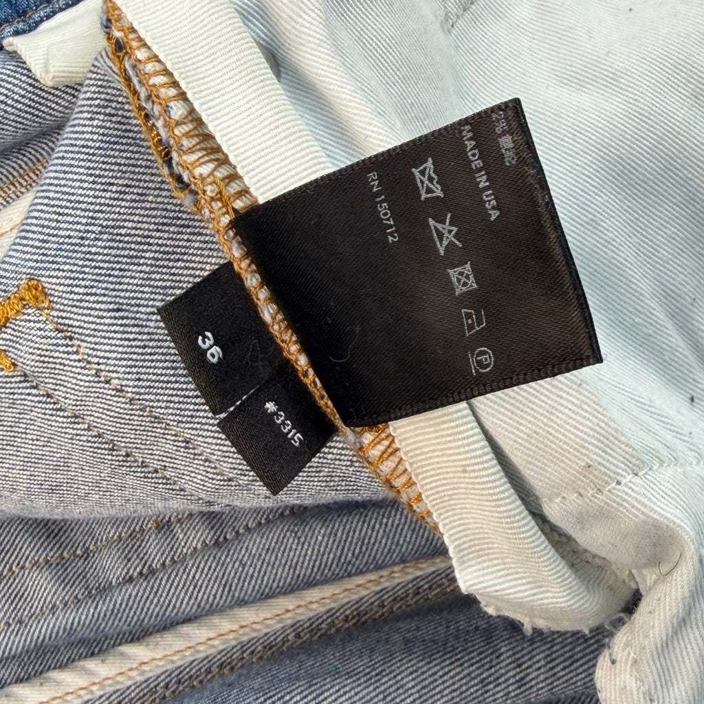 Amiri x Chemist Plaid Leather Star Jeans 36