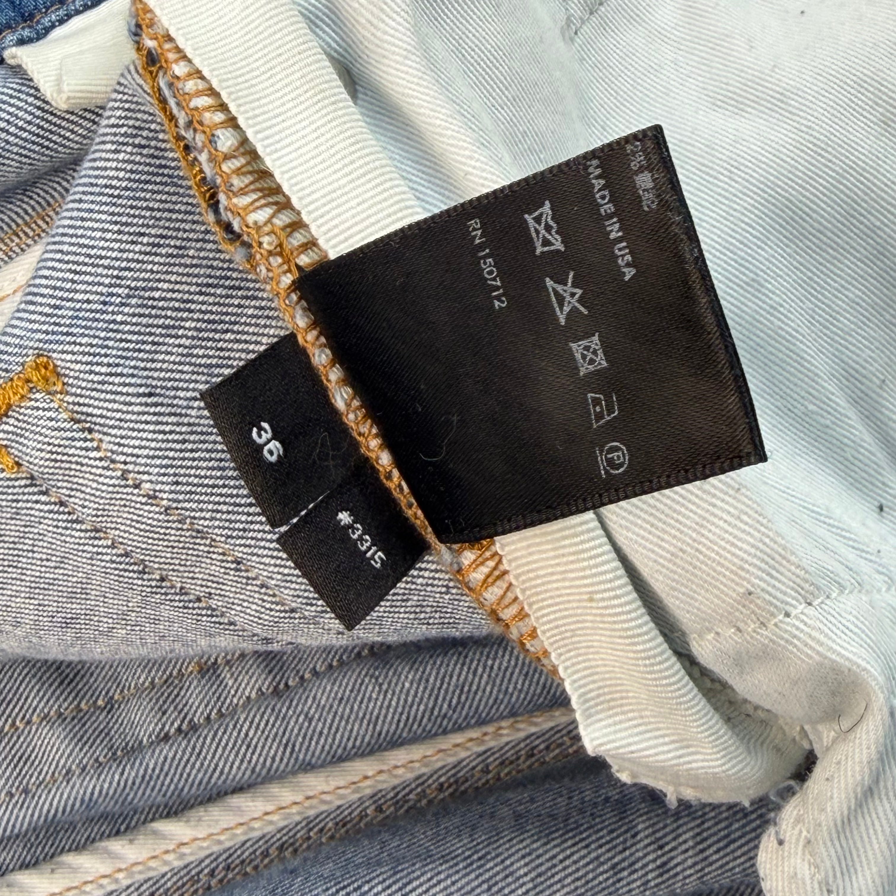 Amiri x Chemist Plaid Leather Star Jeans 36
