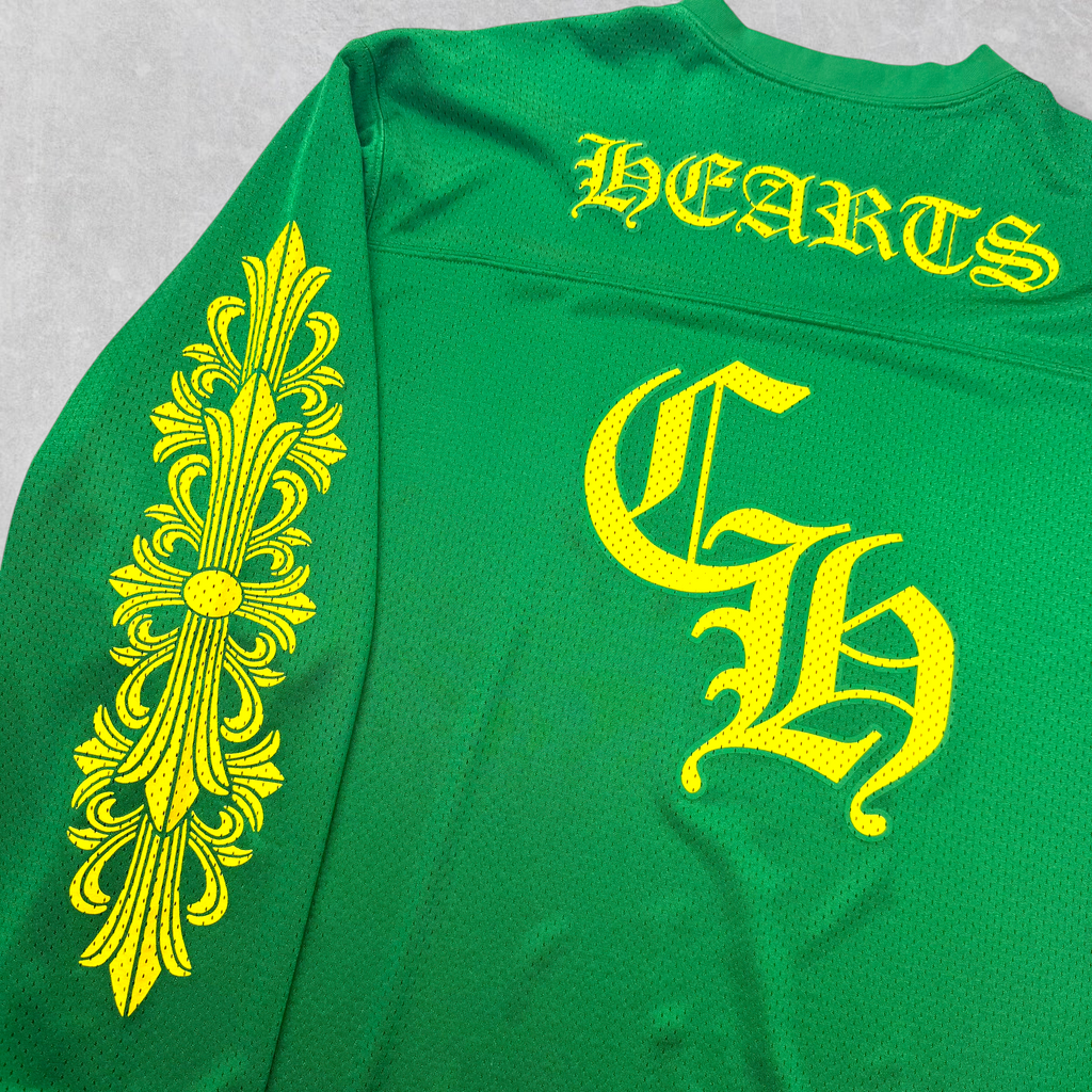Chrome Hearts Stadium Mesh Green L/S Jersey XL