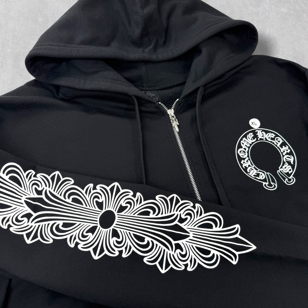 Chrome Hearts Horseshoe Floral Zip Up XL