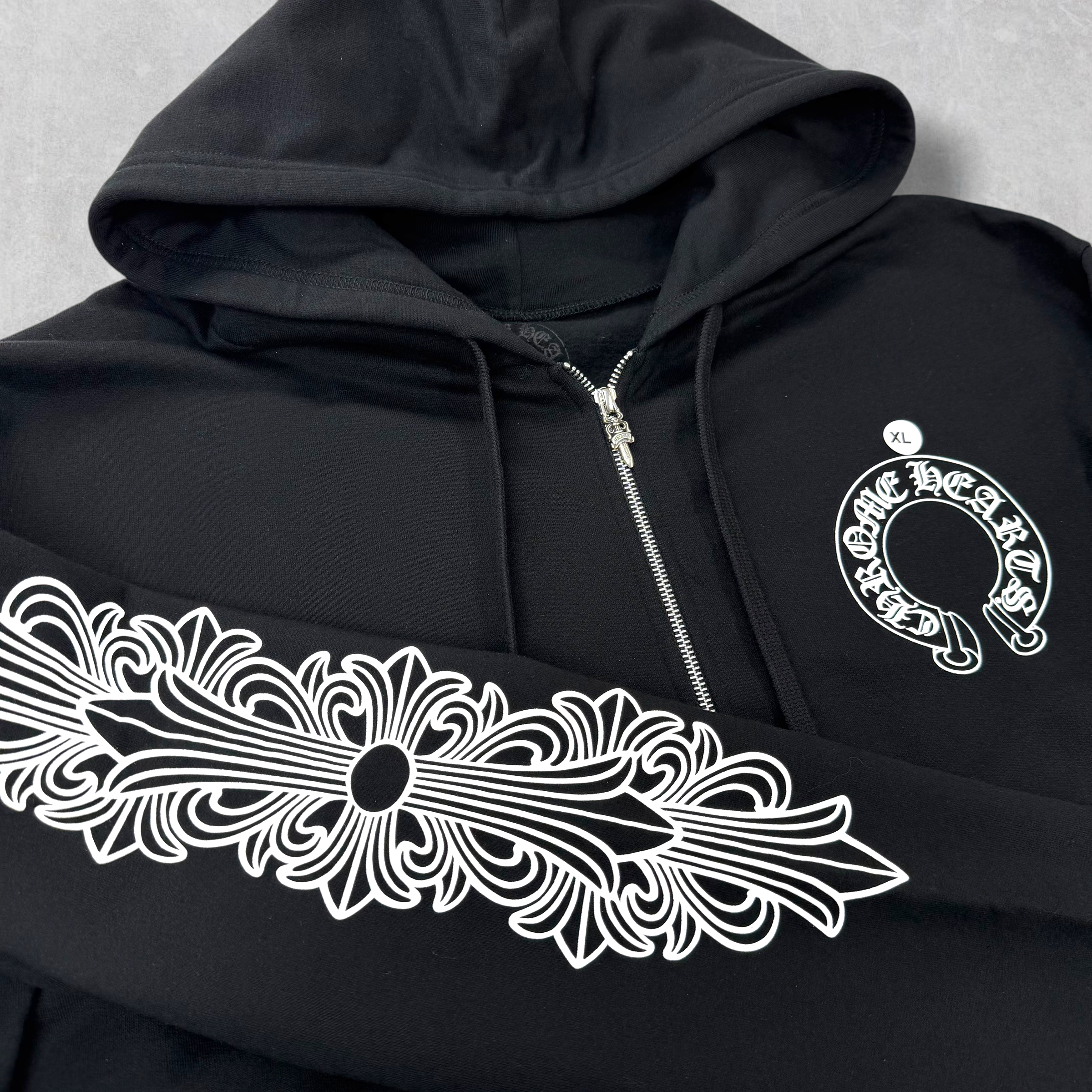 Chrome Hearts Horseshoe Floral Zip Up XL