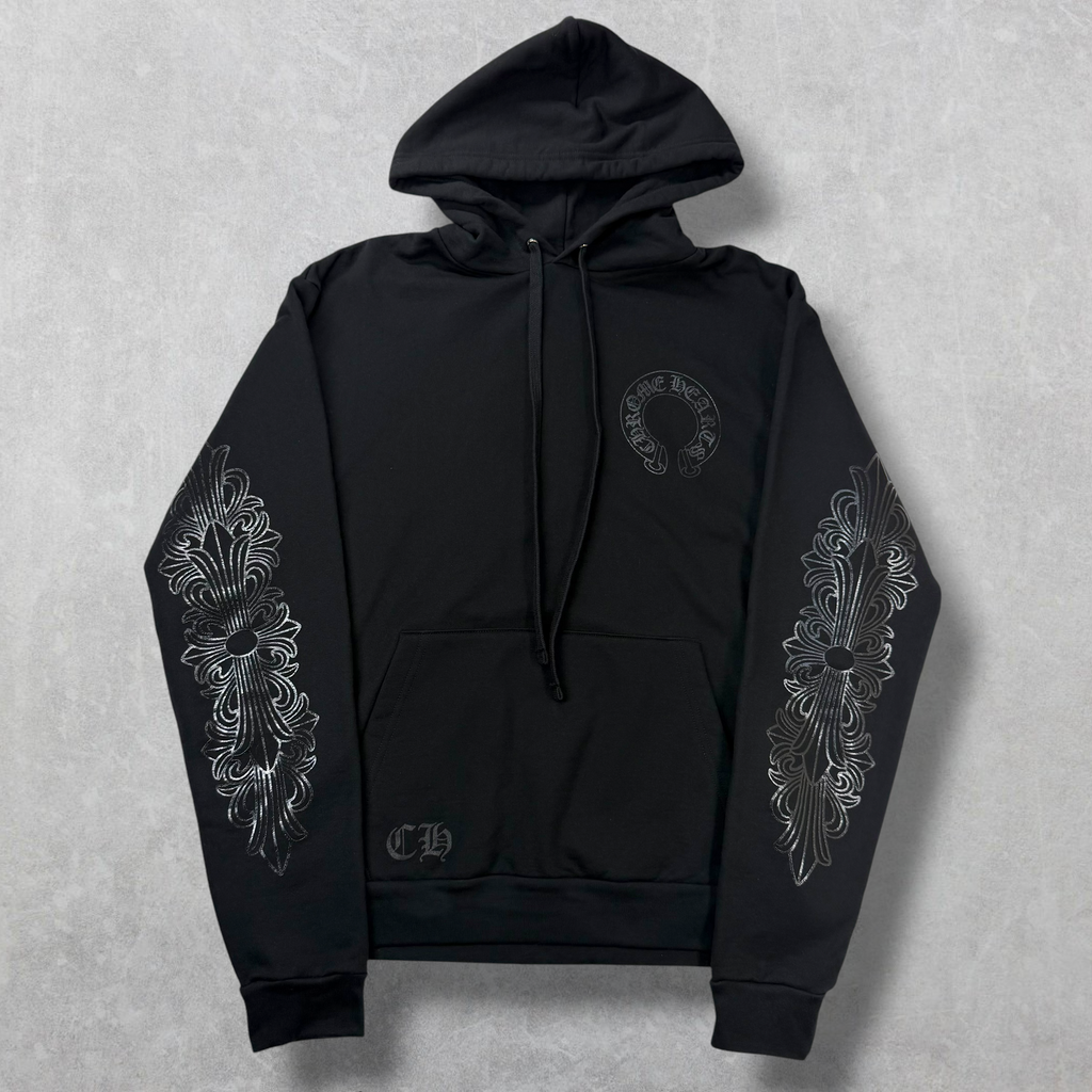 Chrome Hearts Black Floral Hoodie M