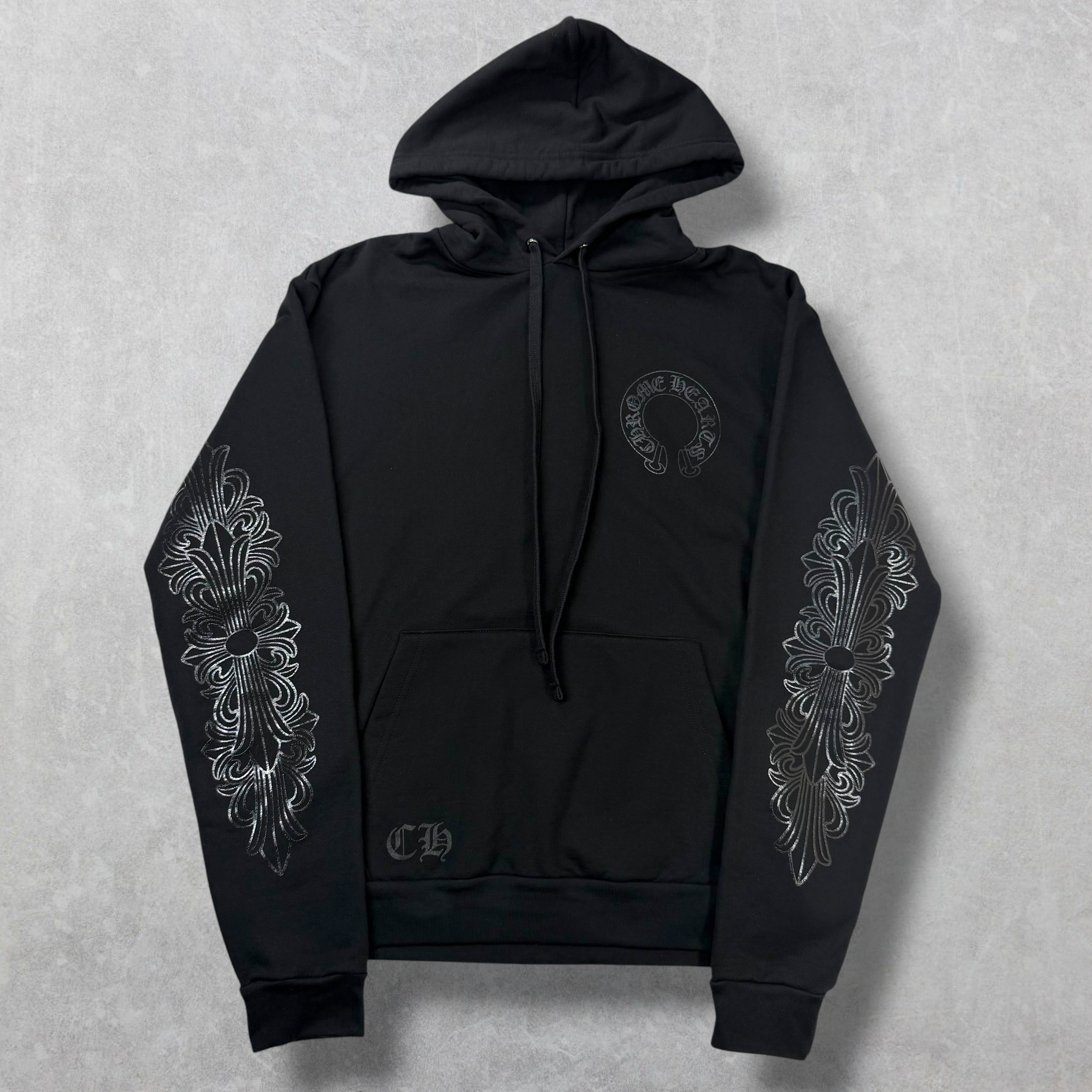 Chrome Hearts Black Floral Hoodie M