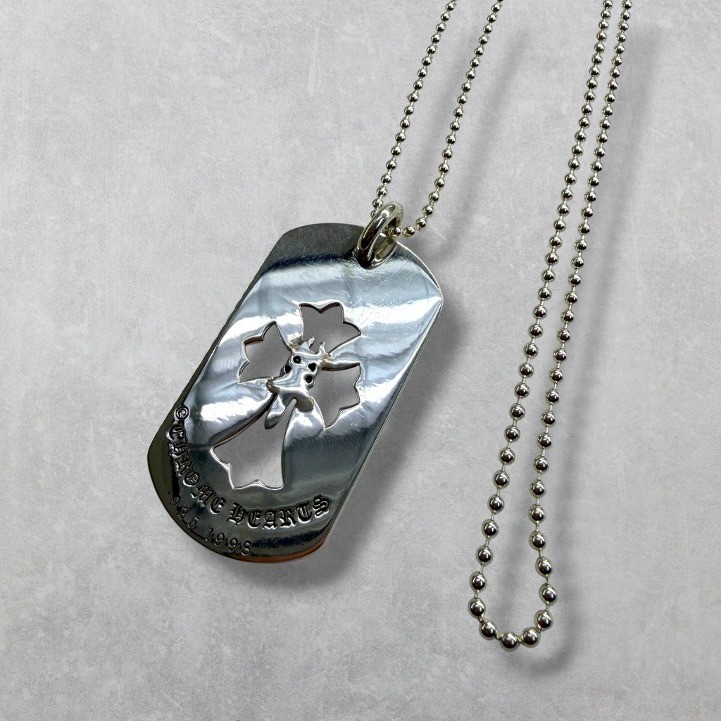 Chrome Hearts Dagger Dog Tag Pendant w/ Ball Chain