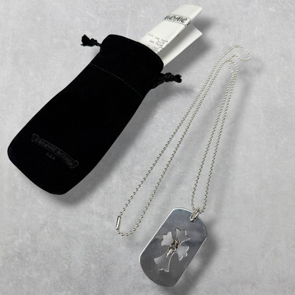 Chrome Hearts Dagger Dog Tag Pendant w/ Ball Chain