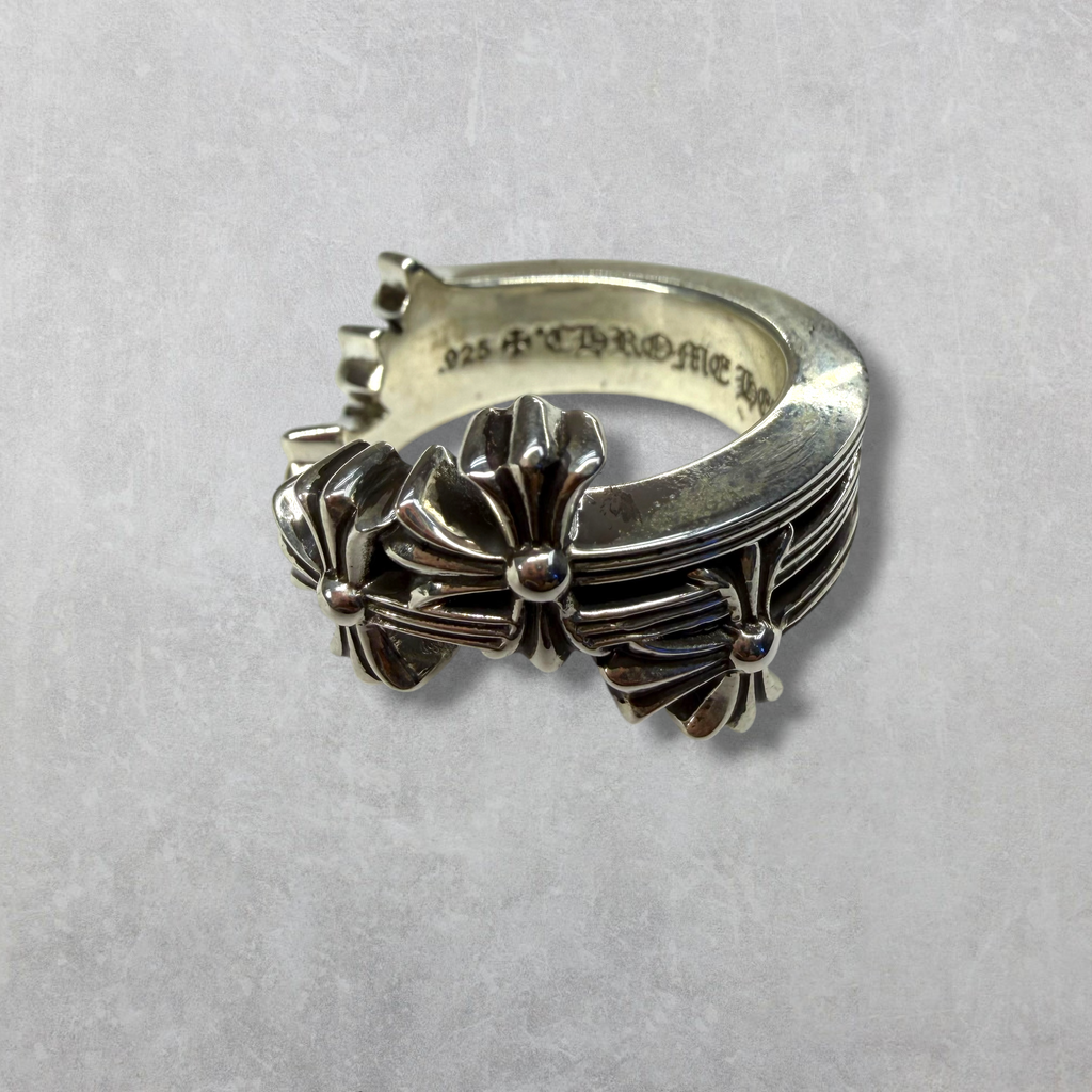 Chrome Hearts Triple Cross Curve Ring 10