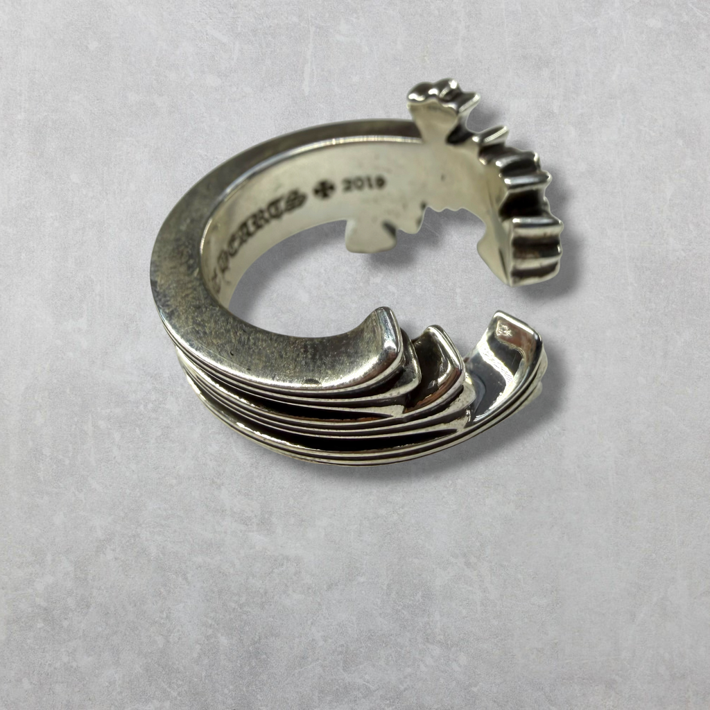 Chrome Hearts Triple Cross Curve Ring 10