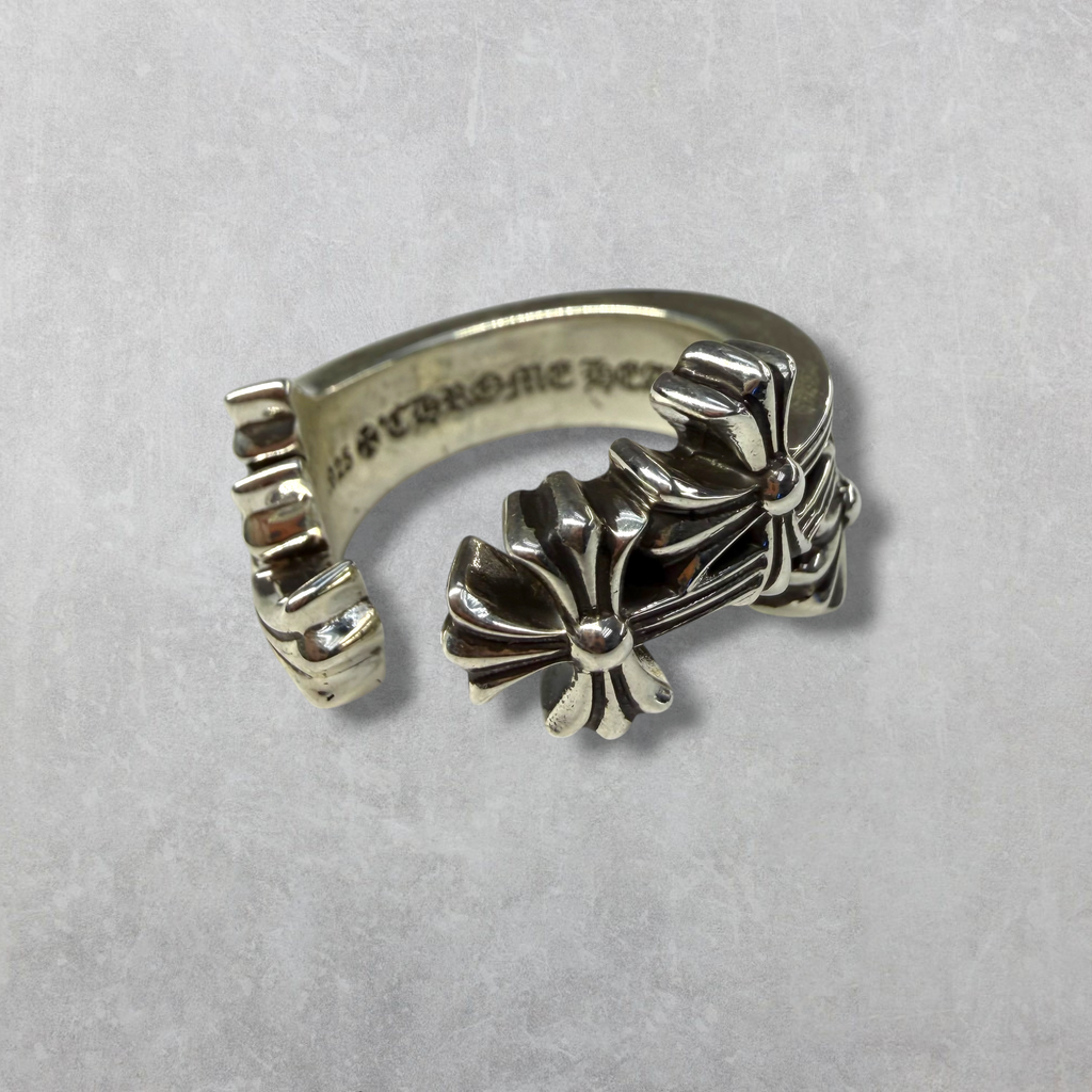 Chrome Hearts Triple Cross Curve Ring 10