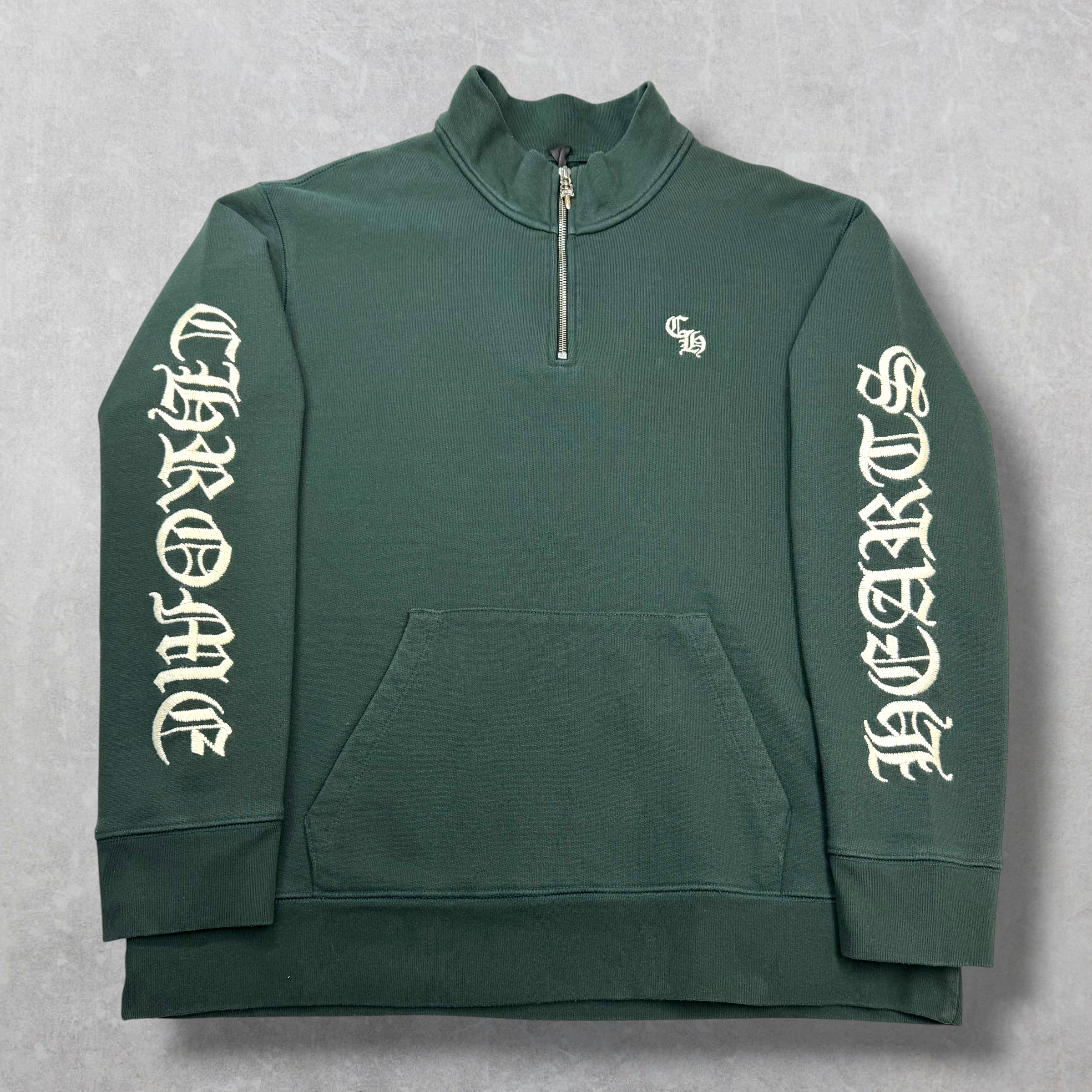 Chrome Hearts Slo Ride Quarter Zip Dark Green XL