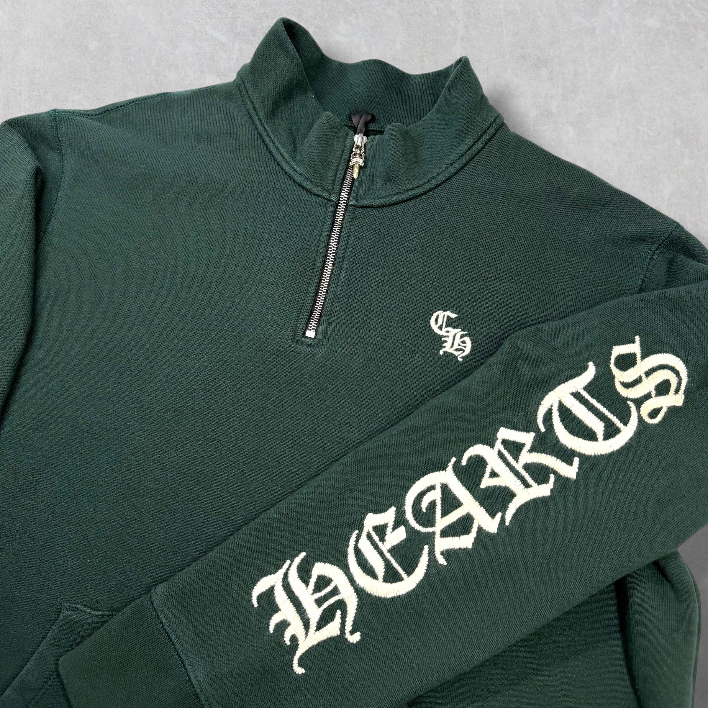 Chrome Hearts Slo Ride Quarter Zip Dark Green XL