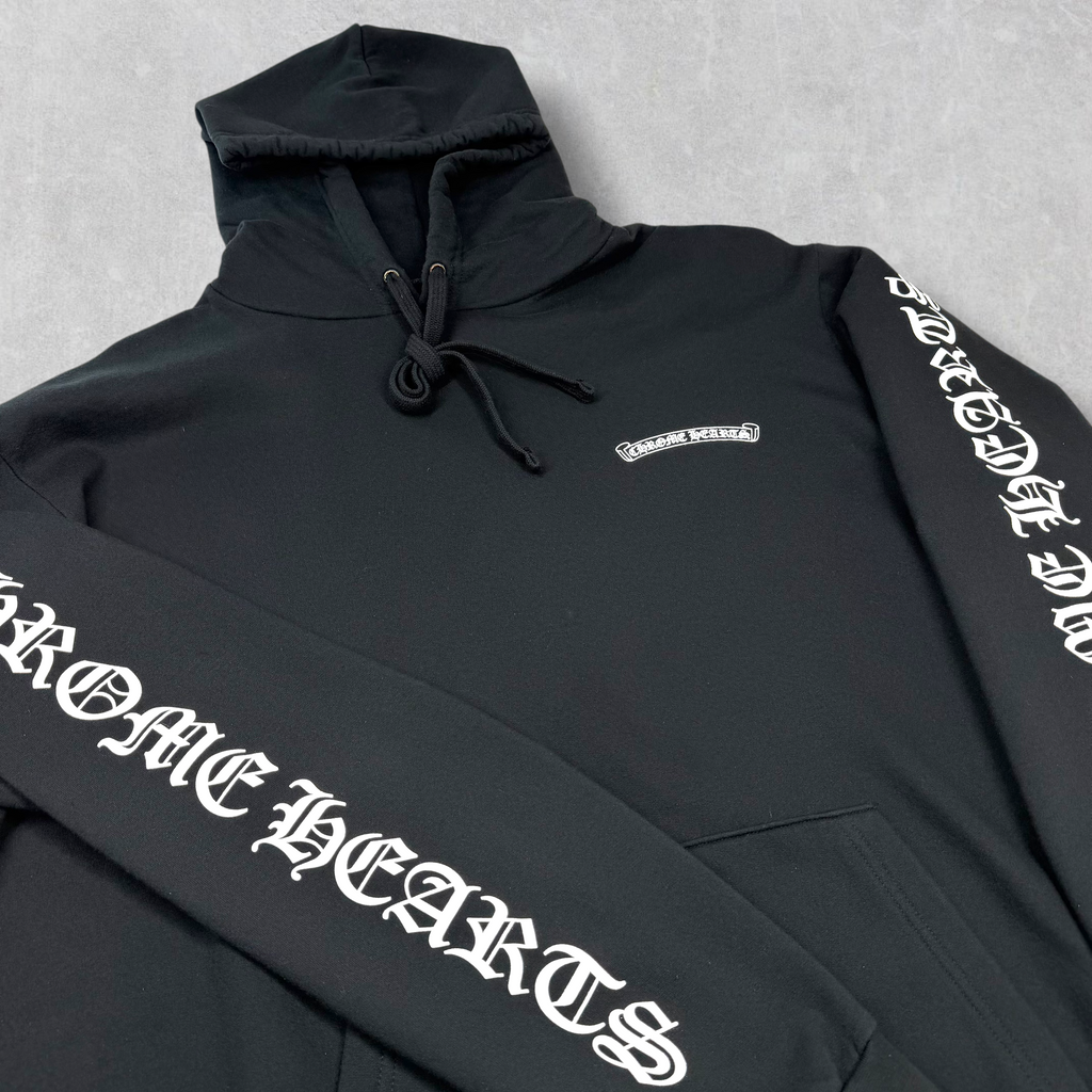 Chrome Hearts Black Scroll Logo Hoodie XL