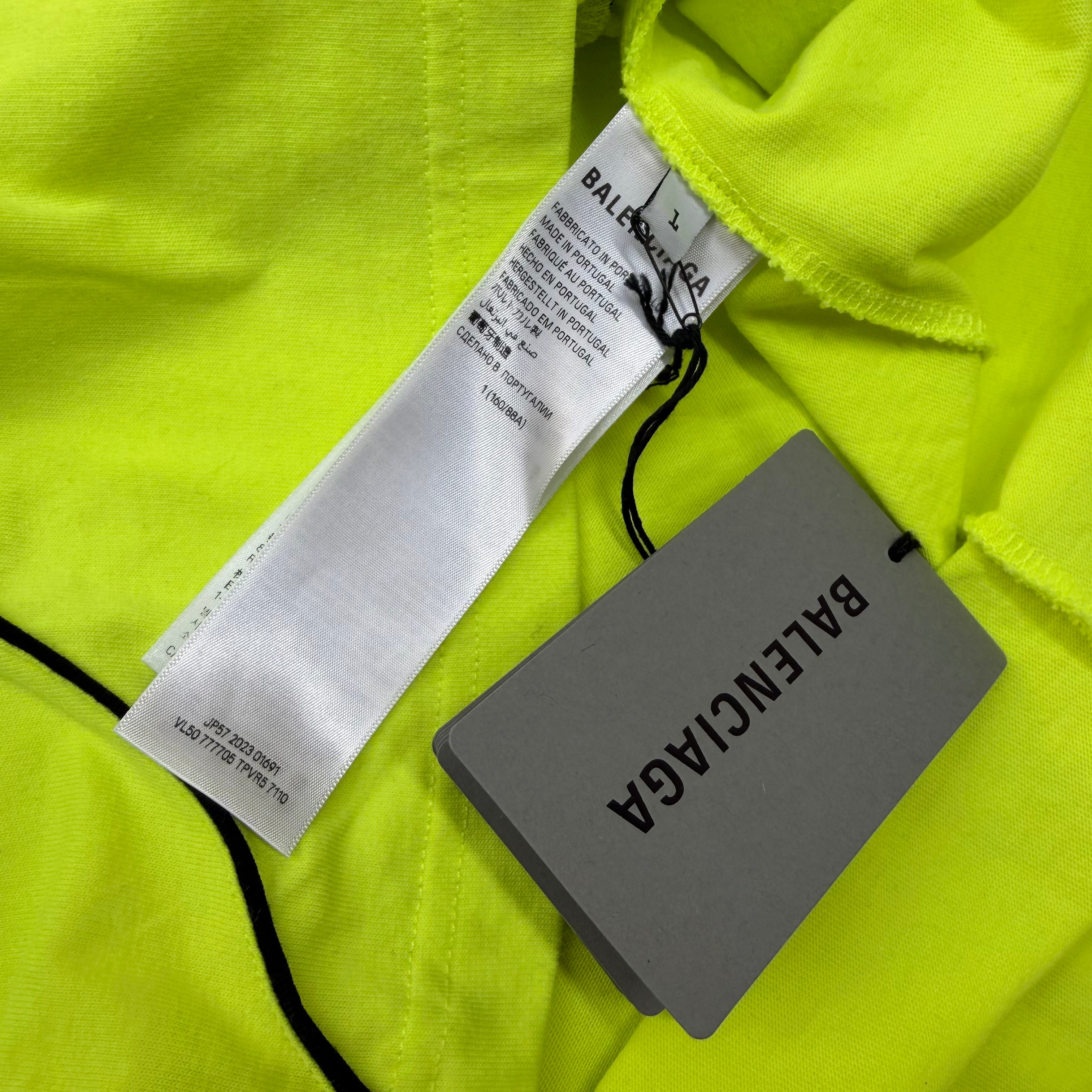 Balenciaga Paris Oversized Soccer Shirt Neon 1 (XL)