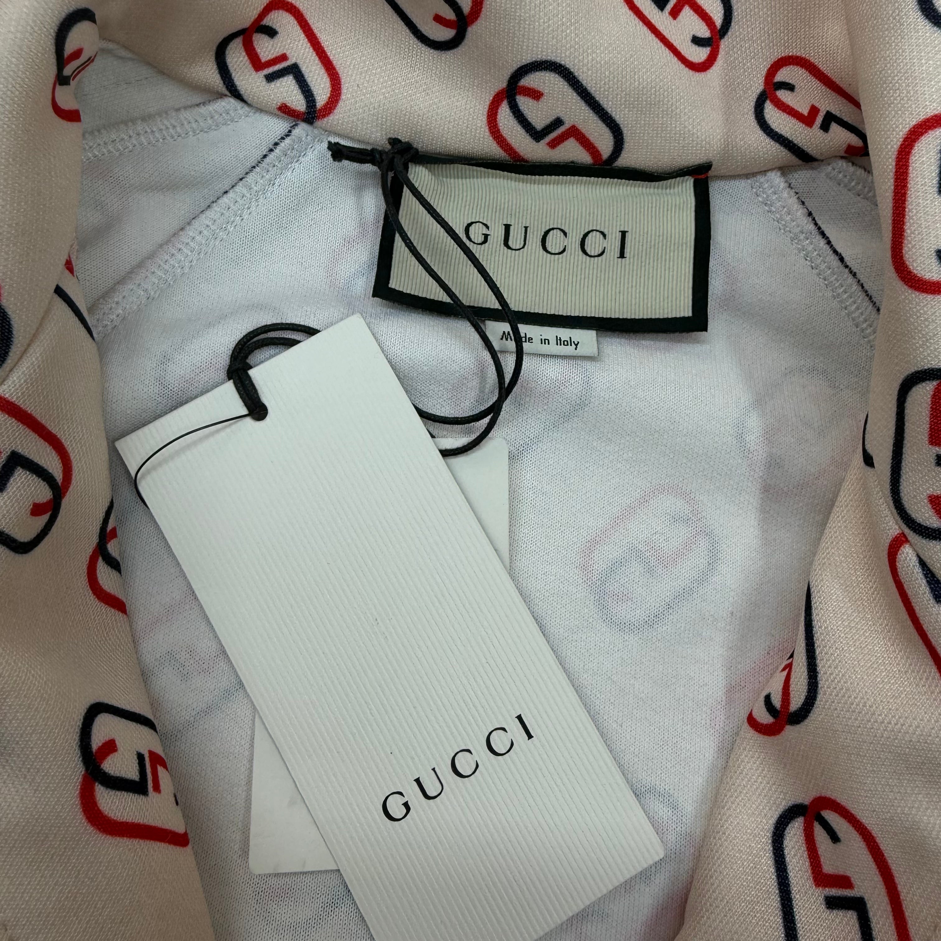 Gucci Interlocking GG Ivory Technical Jersey Track Jacket XS (S)