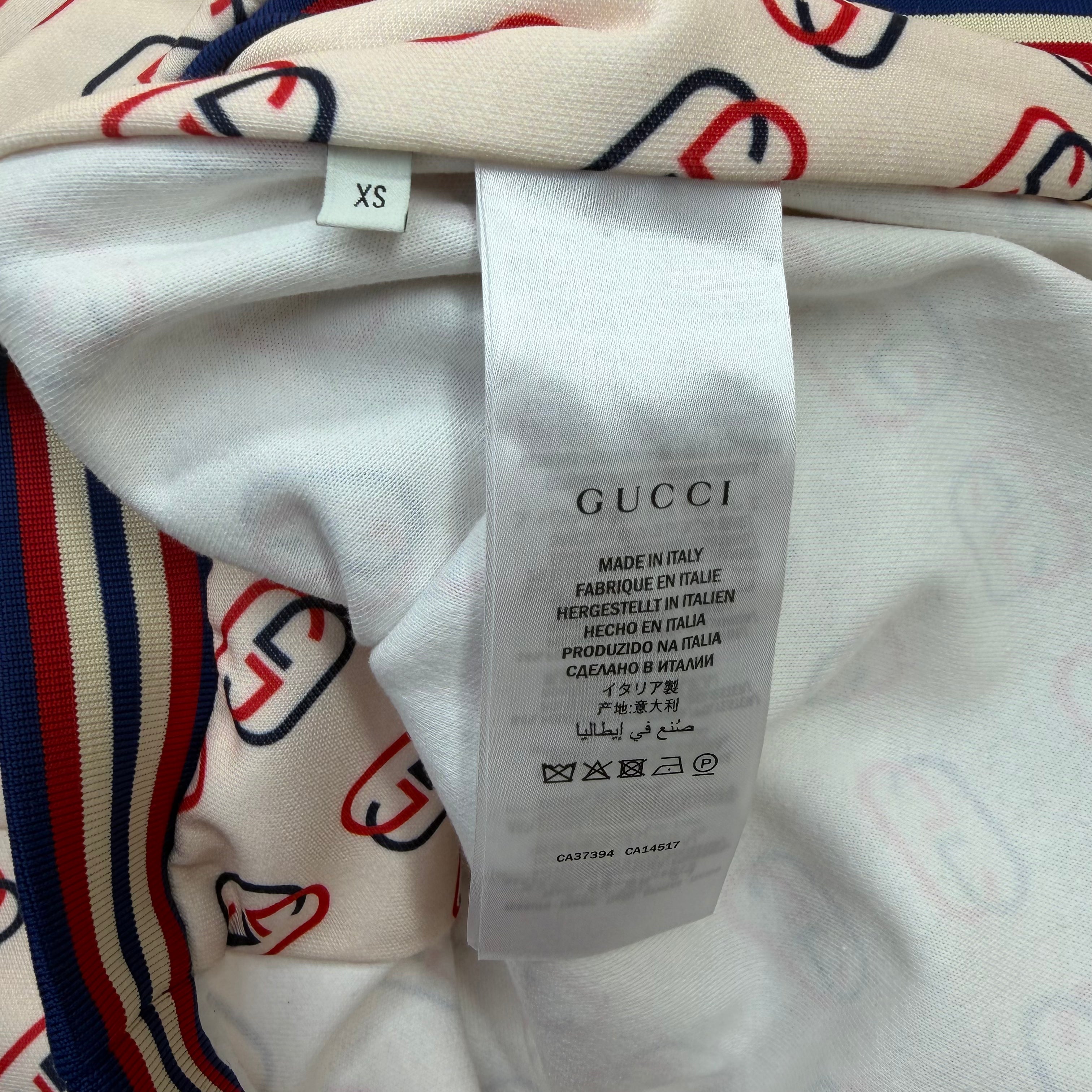 Gucci Interlocking GG Ivory Technical Jersey Track Jacket XS (S)