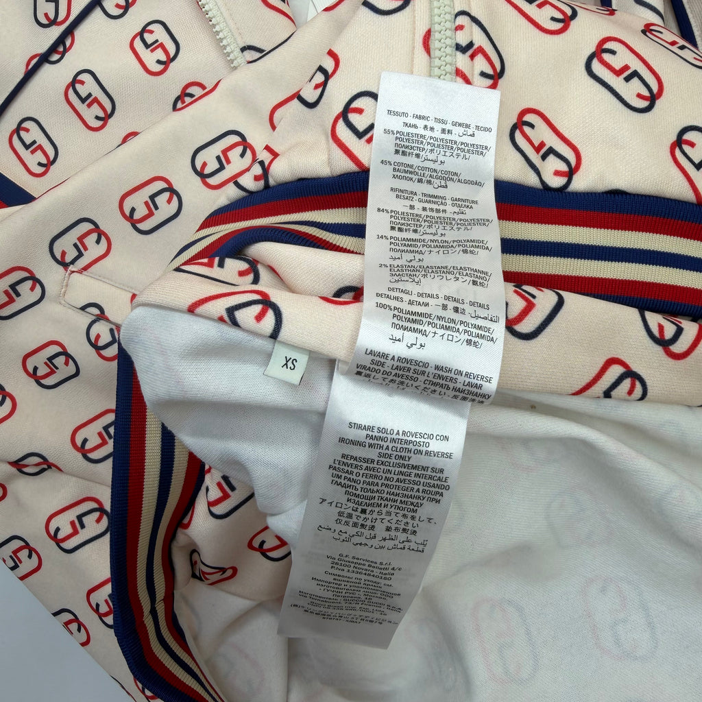 Gucci Interlocking GG Ivory Technical Jersey Track Jacket XS (S)