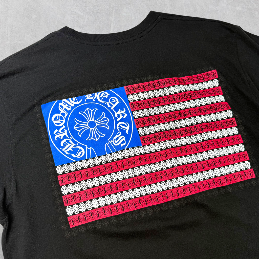 Chrome Hearts American Flag Black Tee L