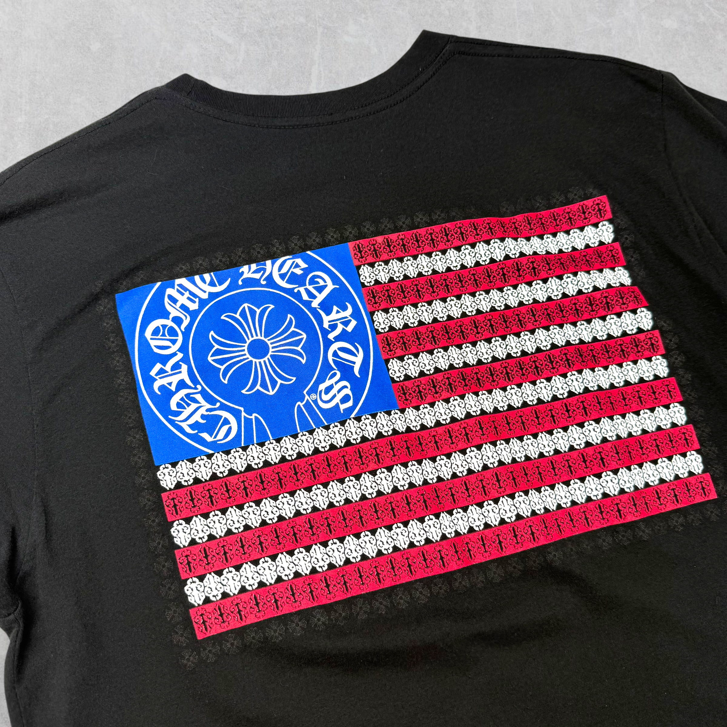 Chrome Hearts American Flag Black Tee L