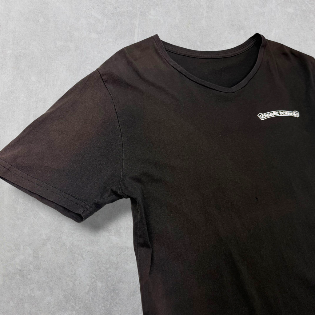 Chrome Hearts Scroll USA V Neck Tee L