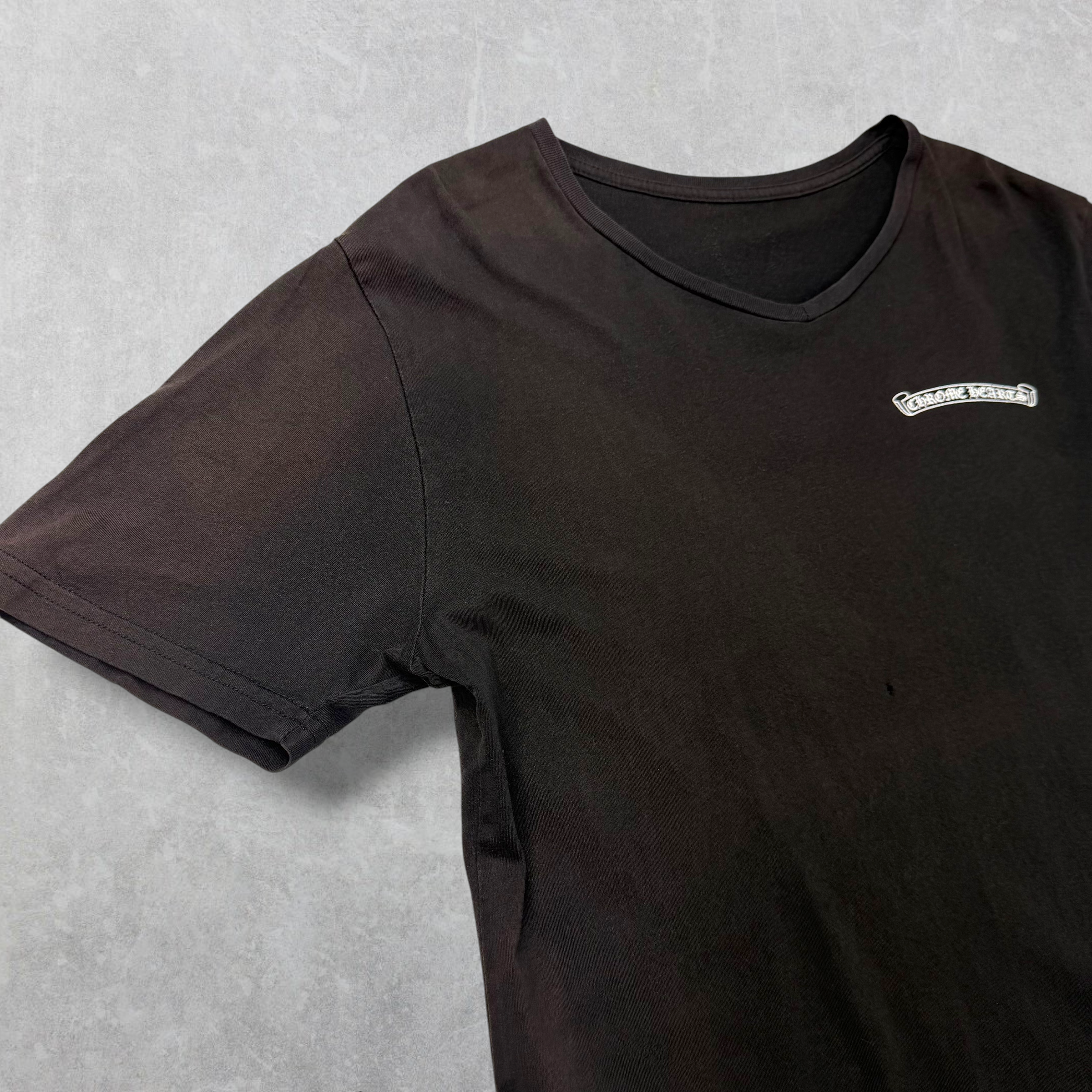 Chrome Hearts Scroll USA V Neck Tee L