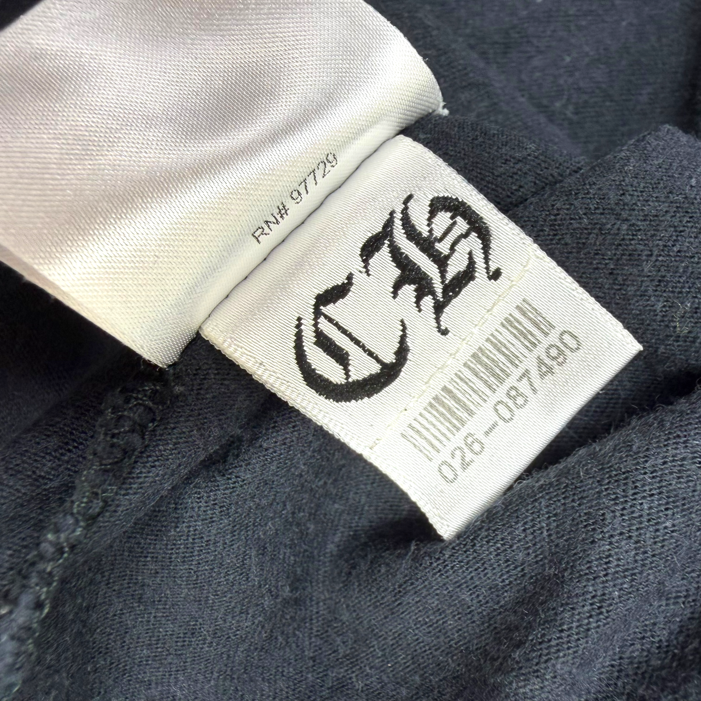 Chrome Hearts White Neck Logo Black Tee L