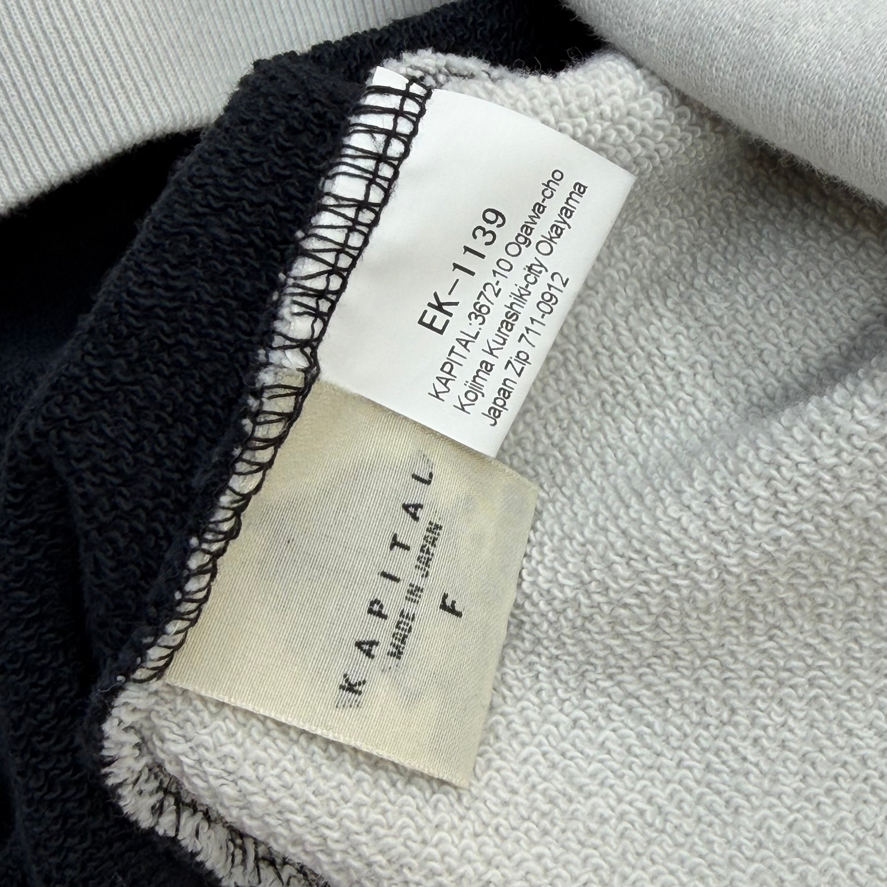 Kapital Knit White 2Tones Sweatshirt Black F (XL)