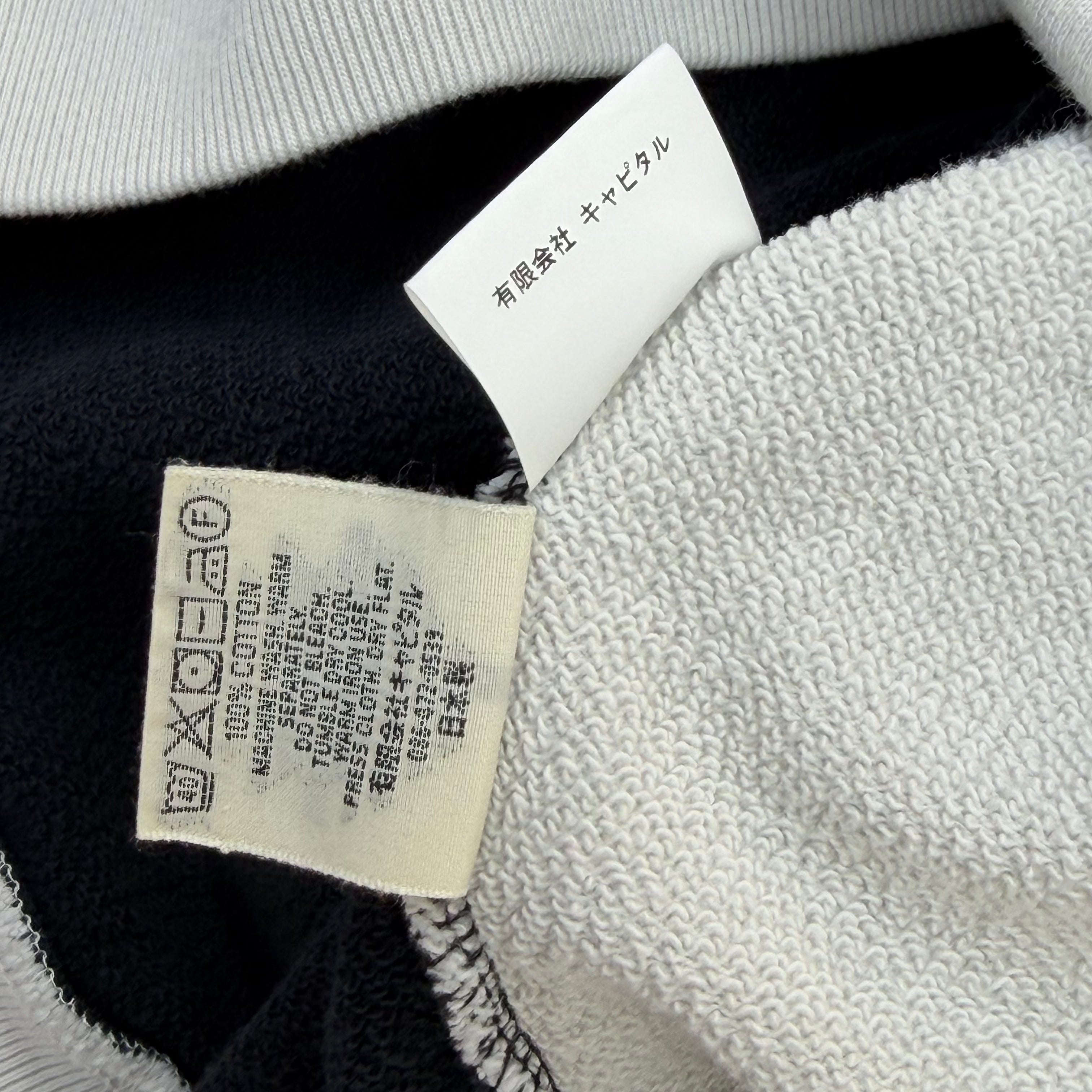 Kapital Knit White 2Tones Sweatshirt Black F (XL)
