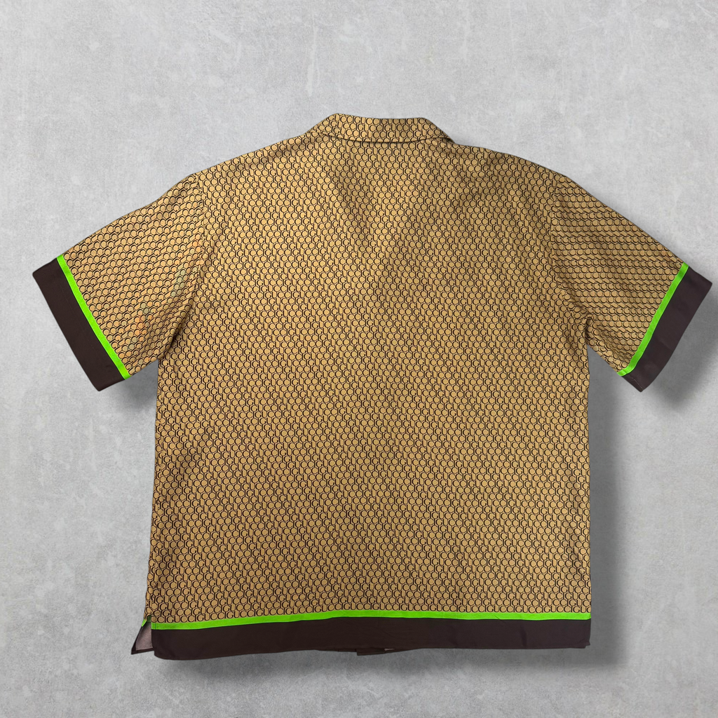 Gucci Logo Print Silk Bowling Shirt 54 (XL)