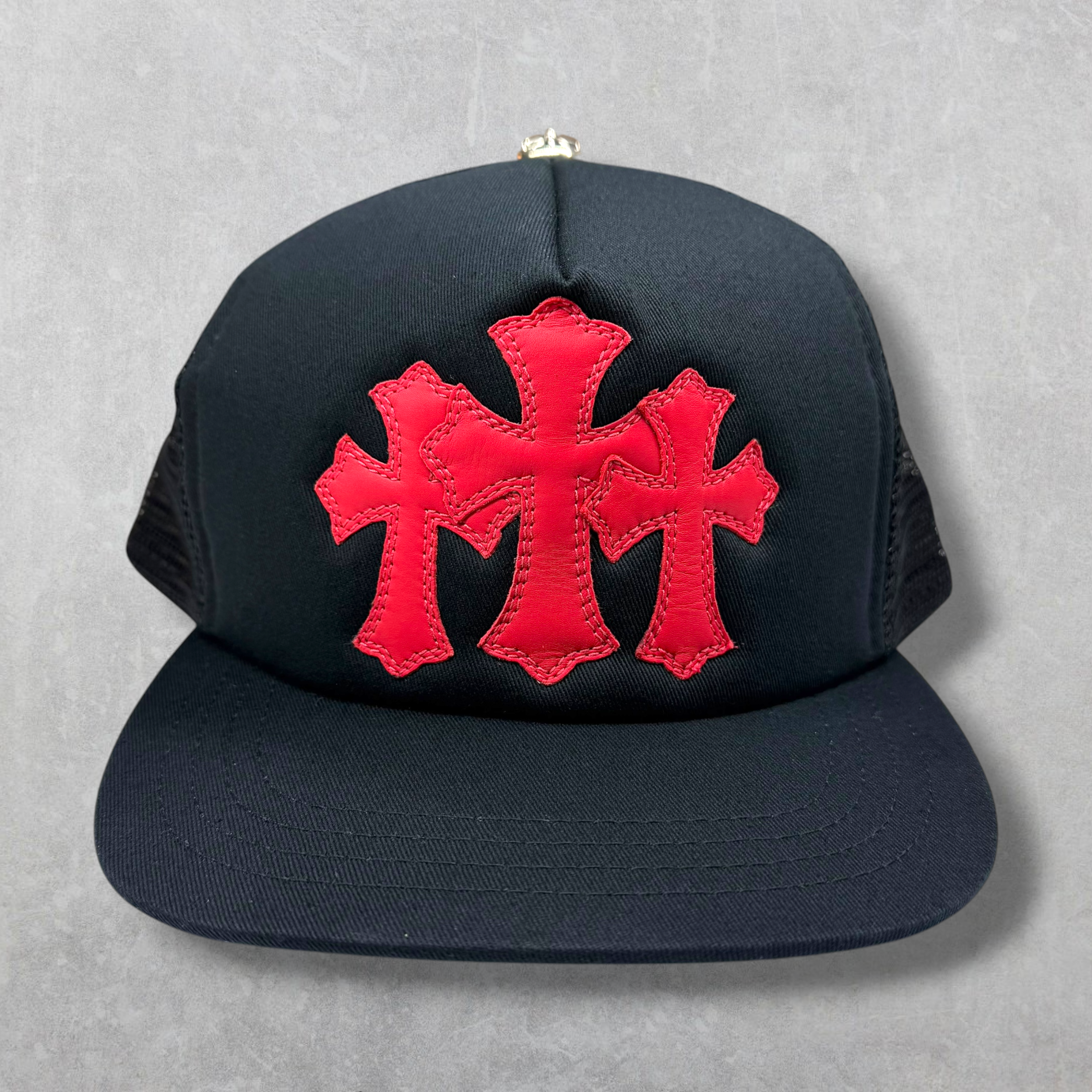 Chrome hearts Red Cemetery Cross Patch Trucker