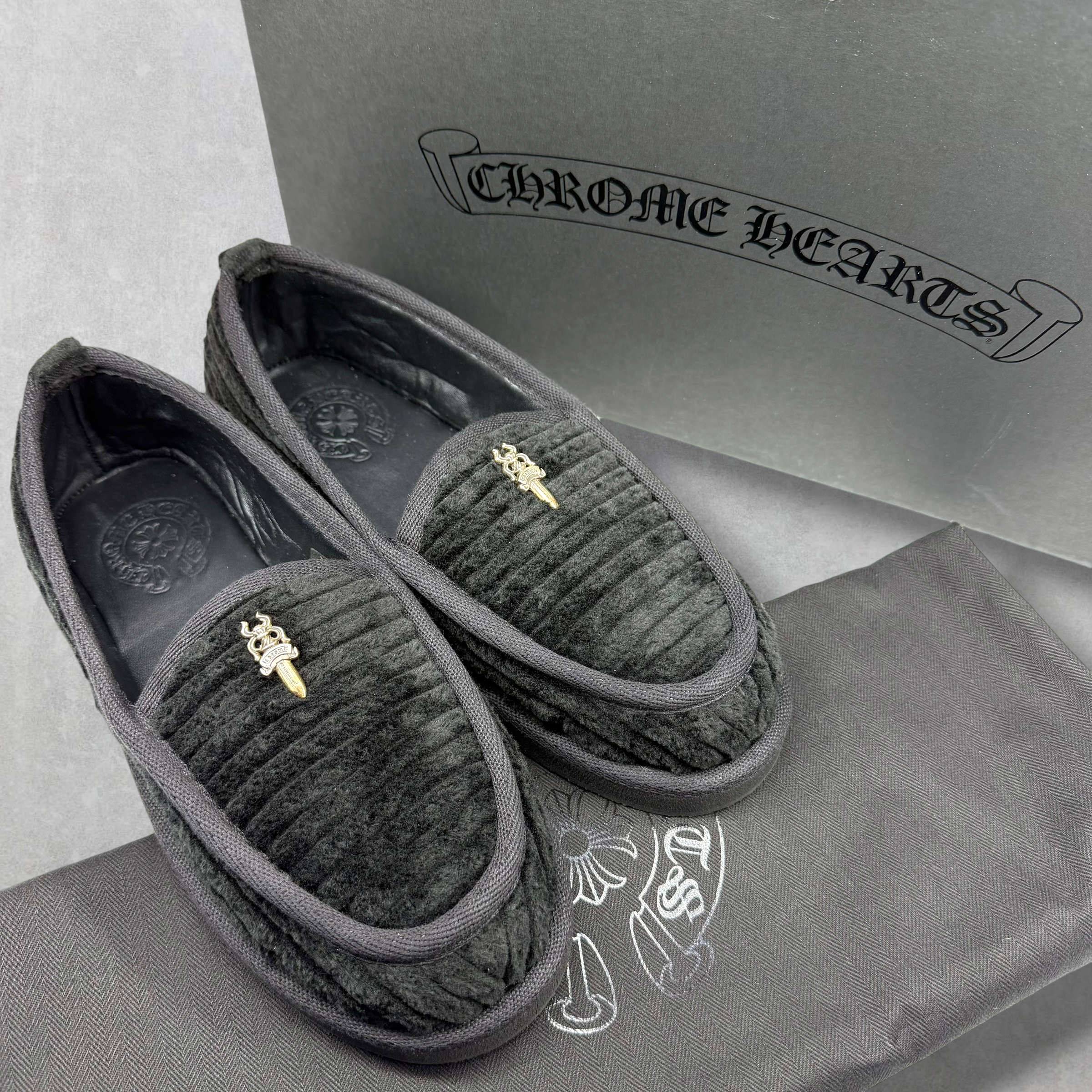 Chrome Hearts Corduroy Dagger Loafers 37 (5US)