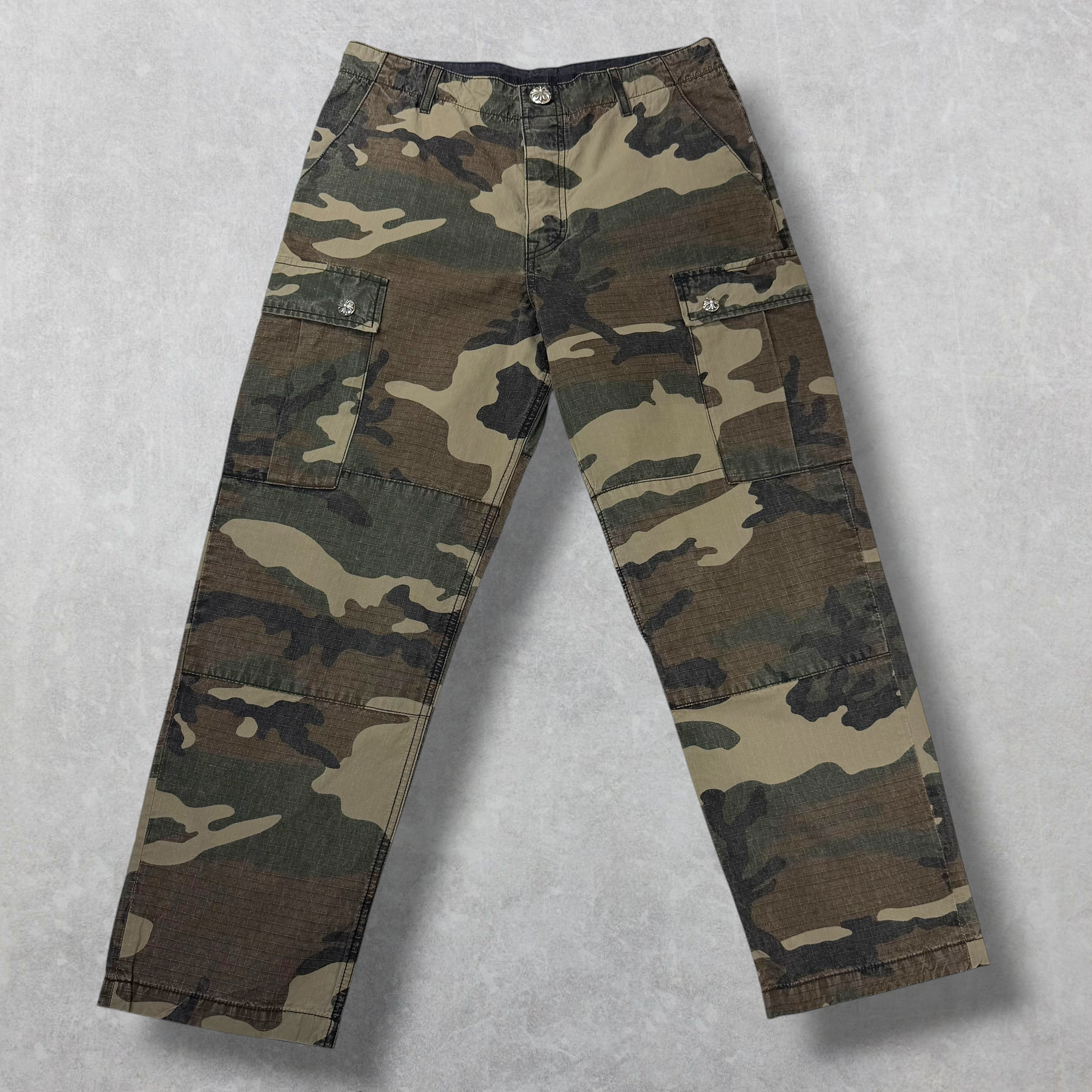 Chrome Hearts Cross Patch Camo Cargo Pants 32