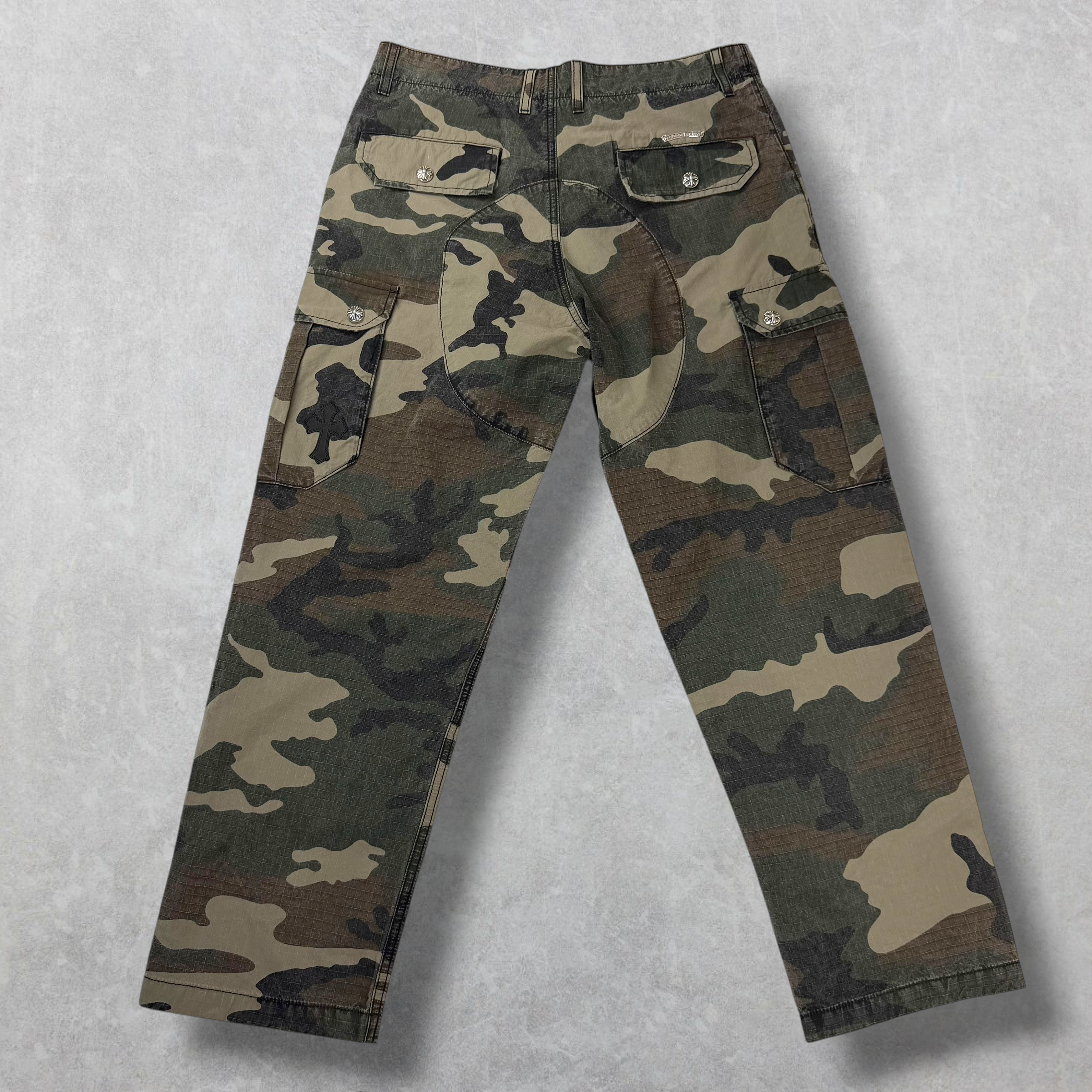Chrome Hearts Cross Patch Camo Cargo Pants 32