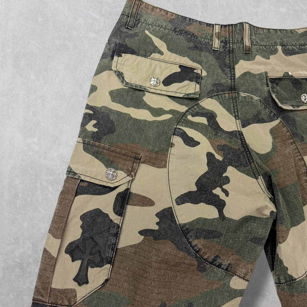 Chrome Hearts Cross Patch Camo Cargo Pants 32