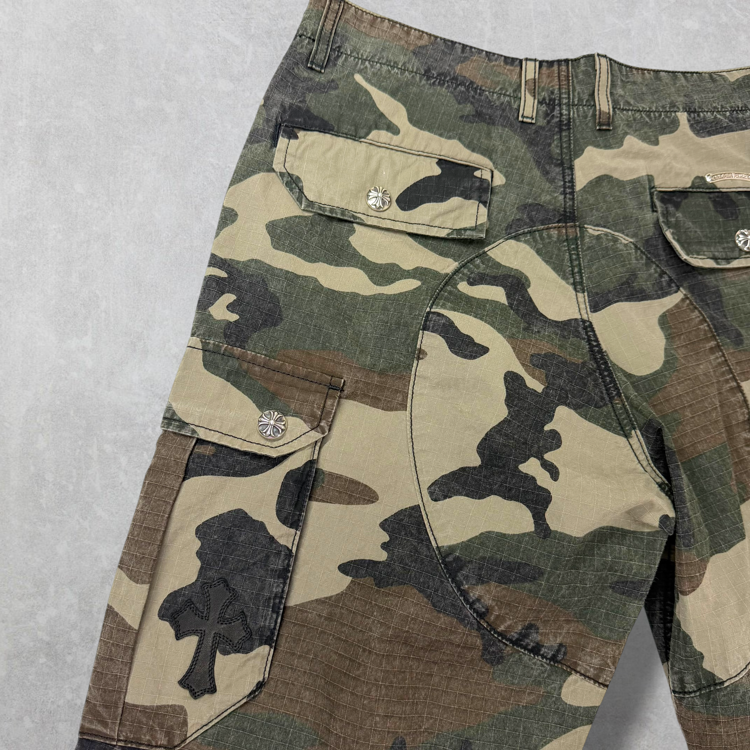Chrome Hearts Cross Patch Camo Cargo Pants 32