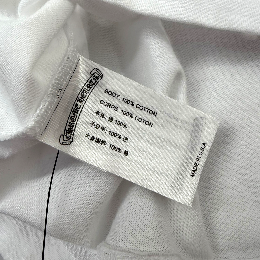 Chrome Hearts Script Logo USA White L/S Tee M