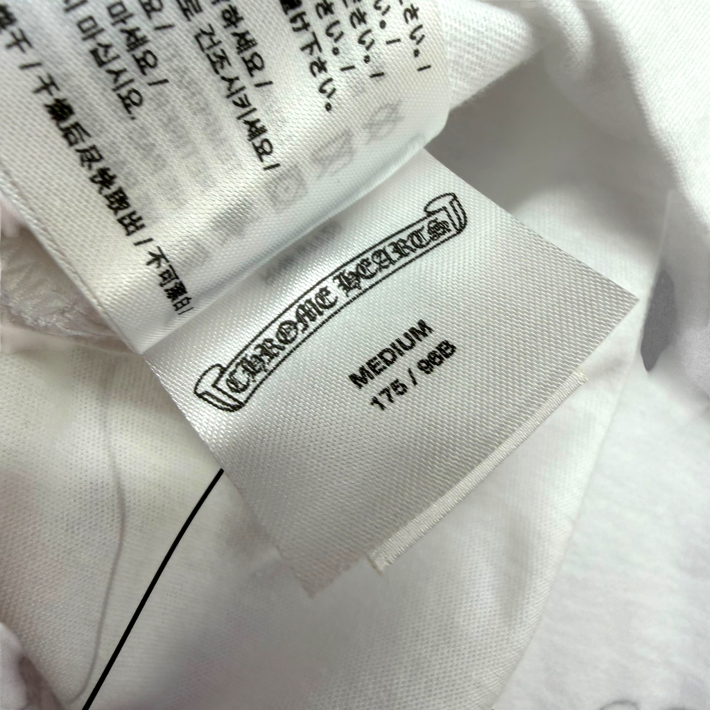 Chrome Hearts Script Logo USA White L/S Tee M