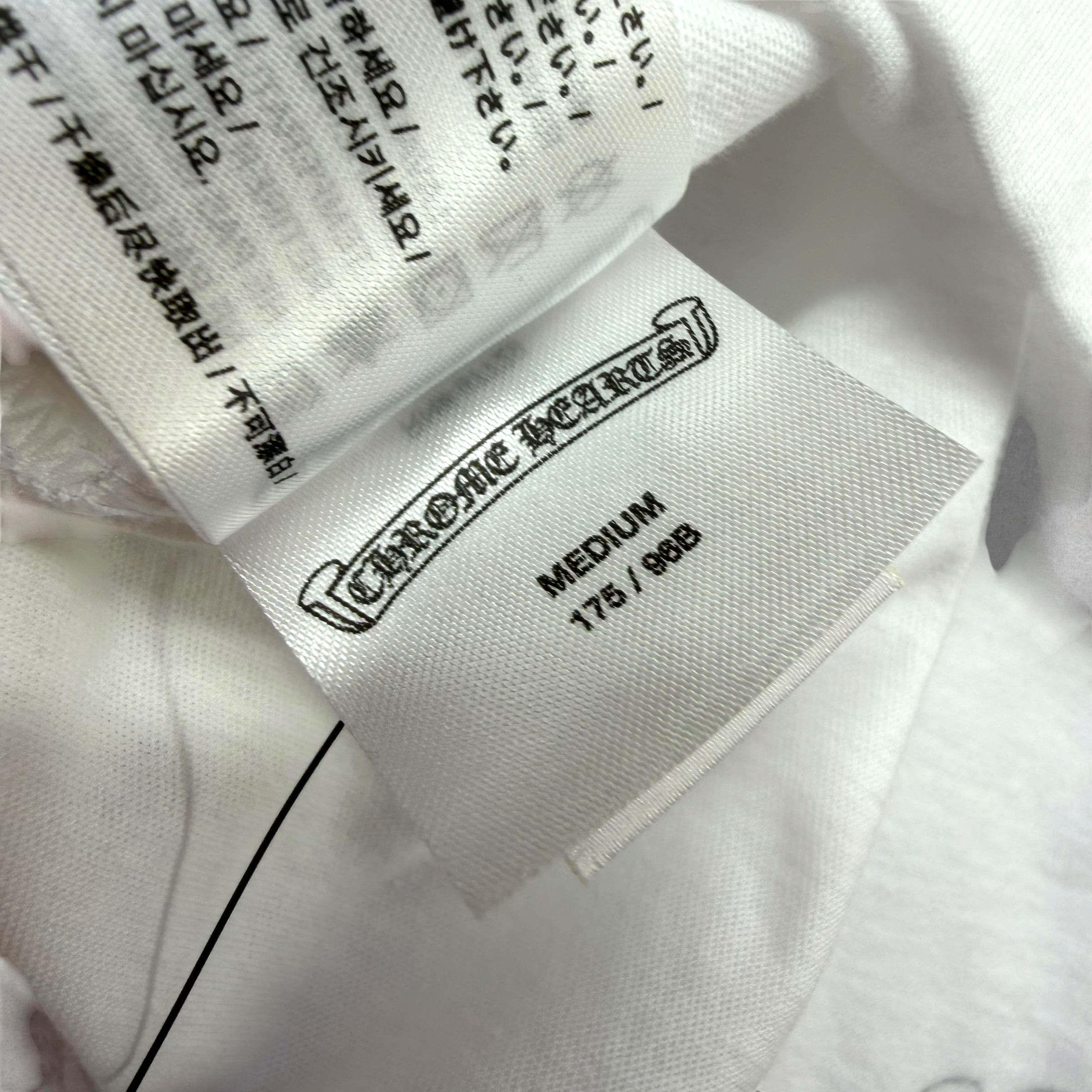 Chrome Hearts Script Logo USA White L/S Tee M