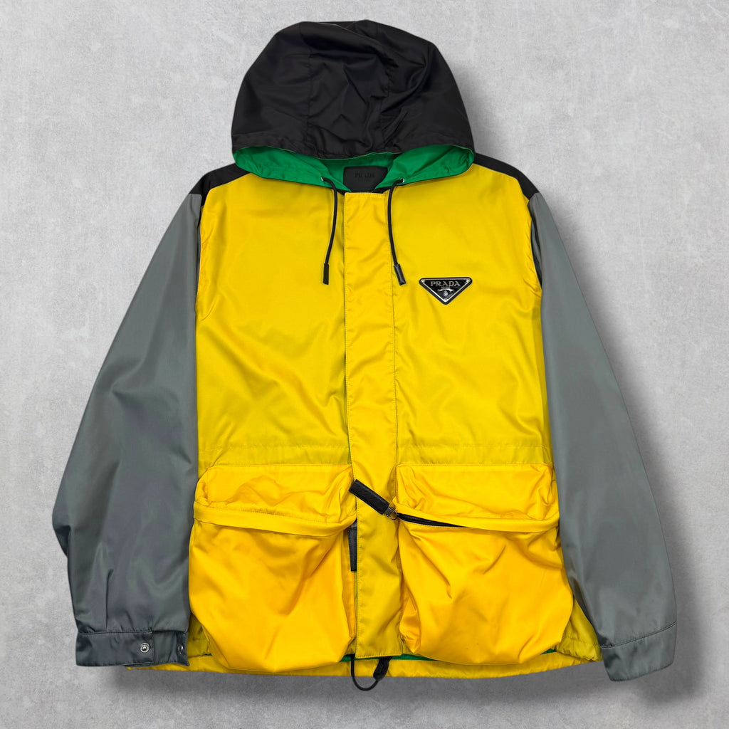 Prada Colorblock Oversized Nylon Jacket XL