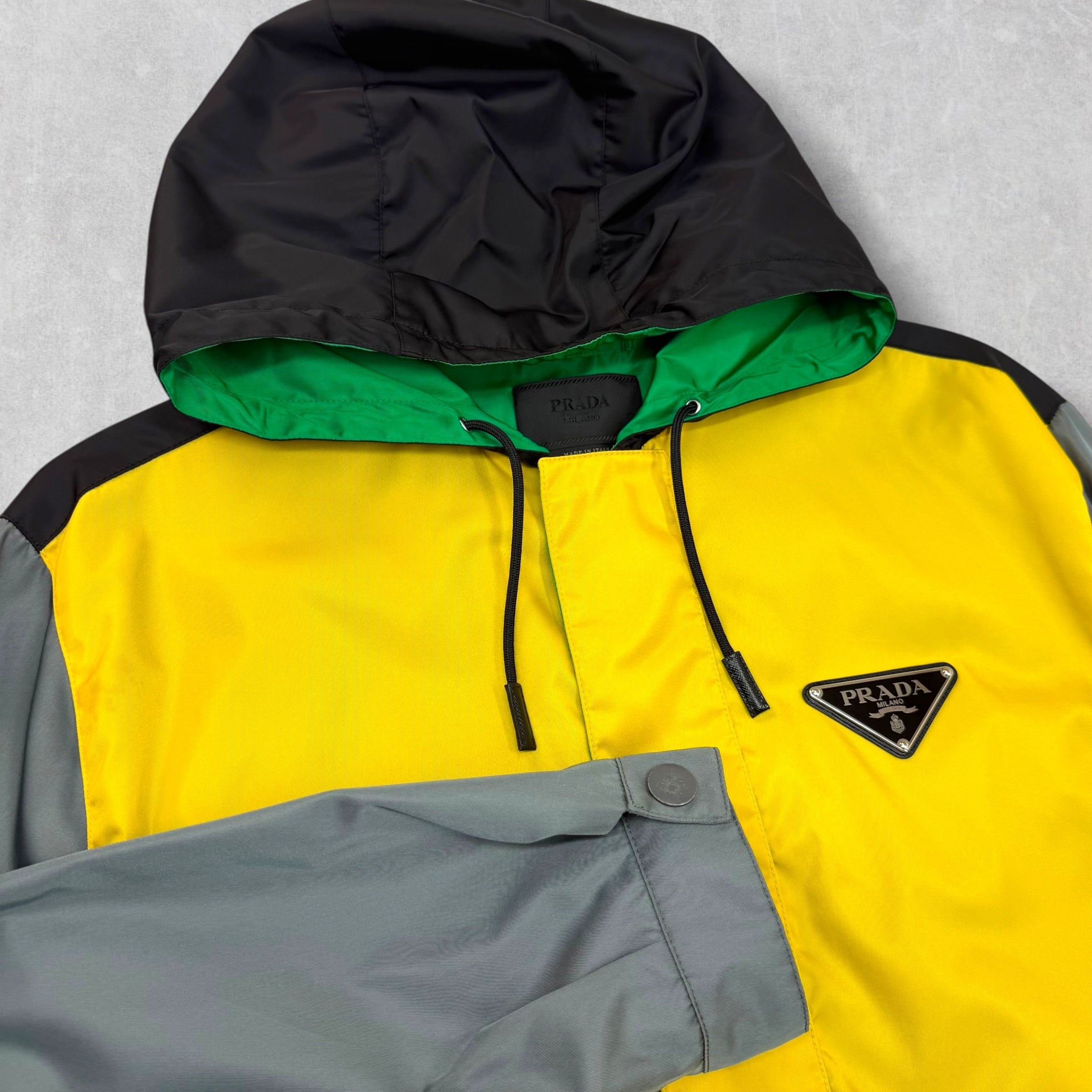 Prada Colorblock Oversized Nylon Jacket XL