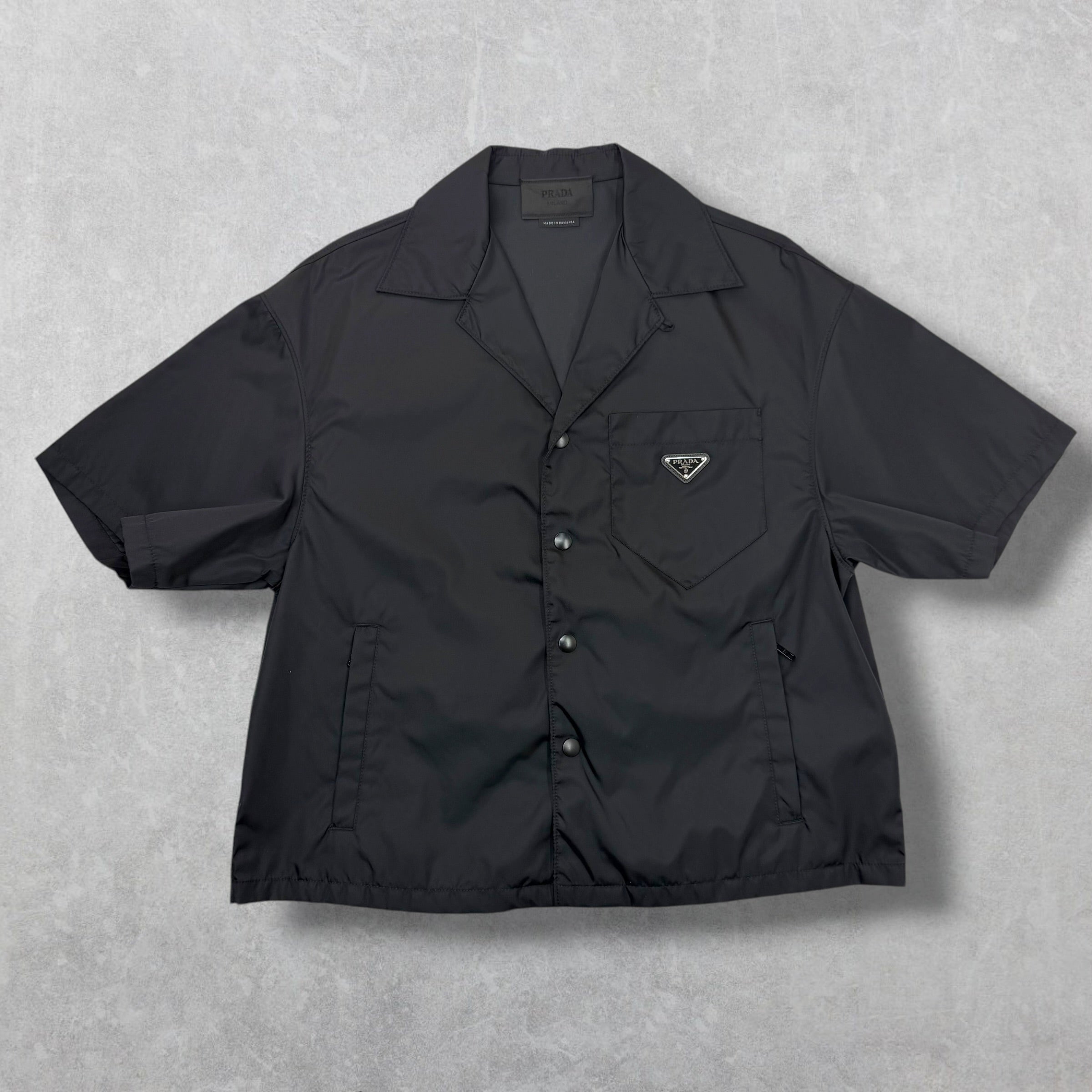 Prada Re-Nylon Short-Sleeved Black Shirt M