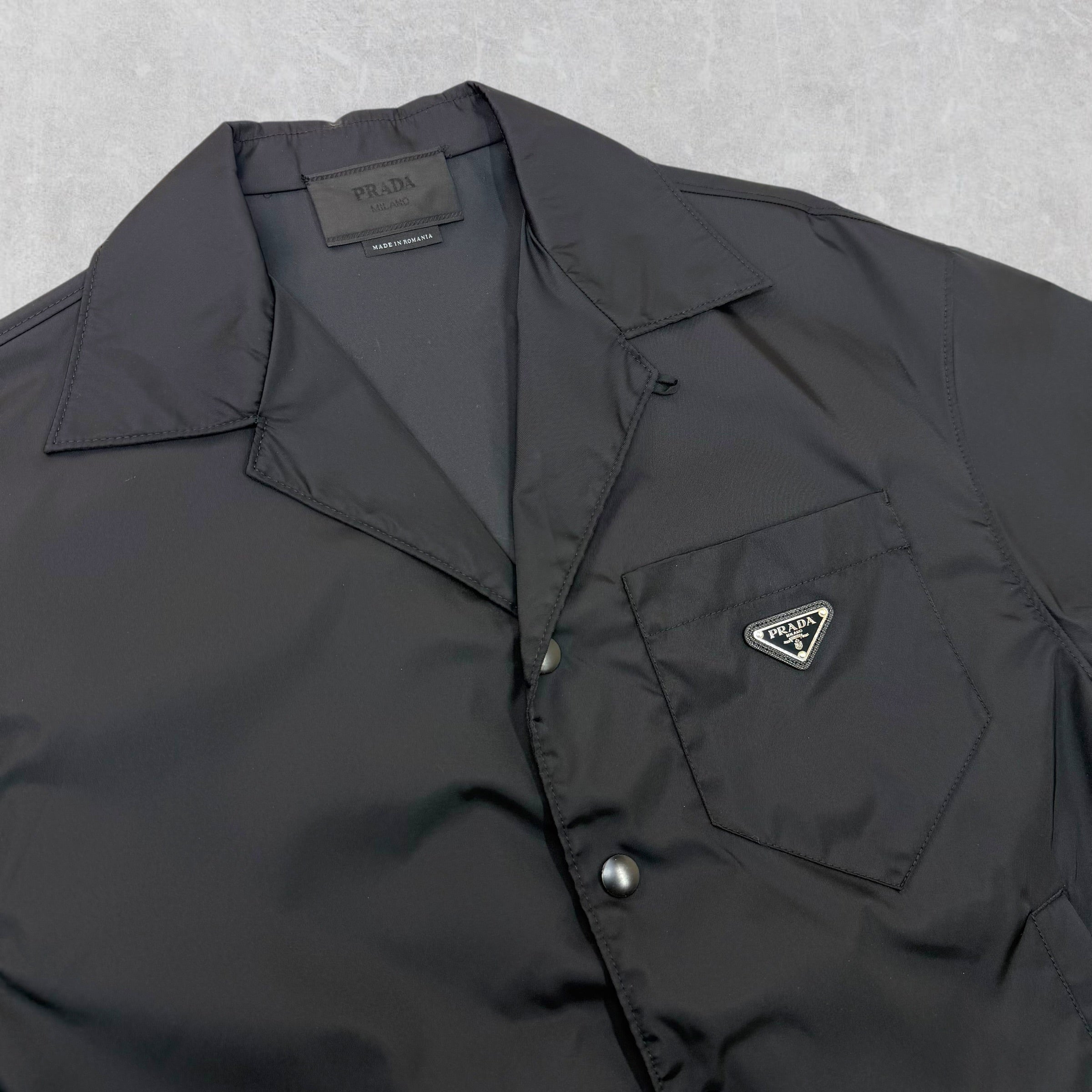 Prada Re-Nylon Short-Sleeved Black Shirt M