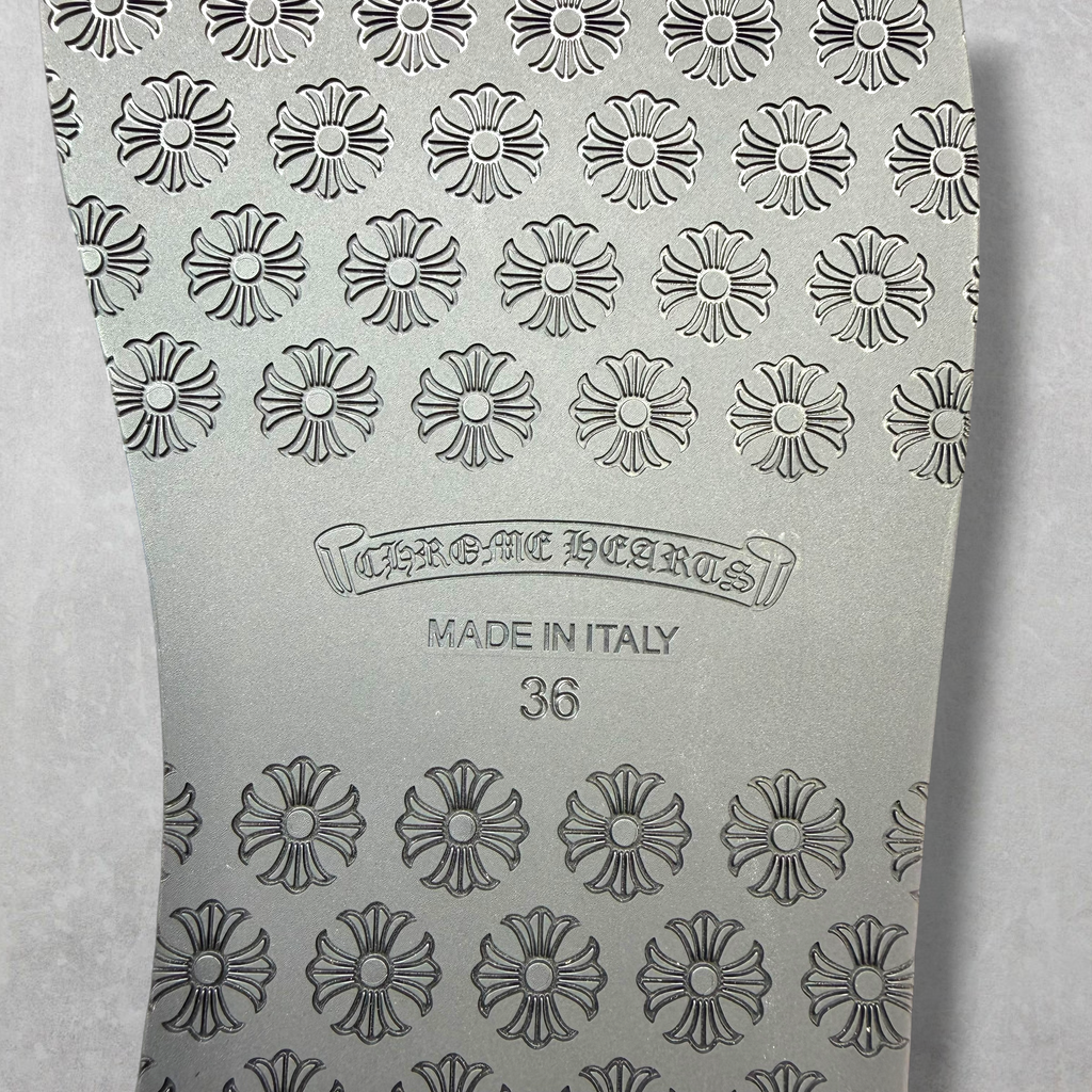 Chrome Hearts Blue Cheetah Leather Cross Slides 36 (4US)