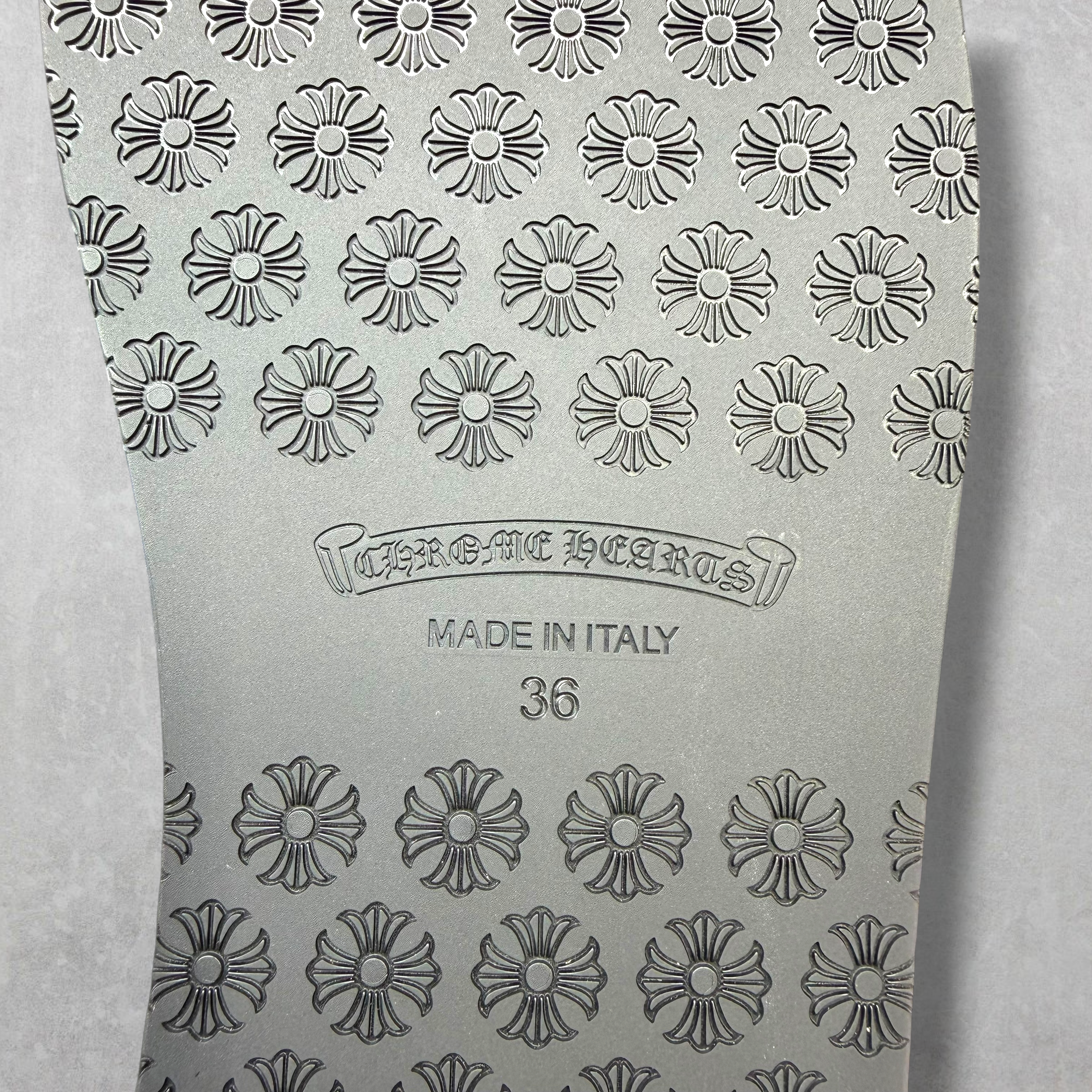 Chrome Hearts Blue Cheetah Leather Cross Slides 36 (4US)