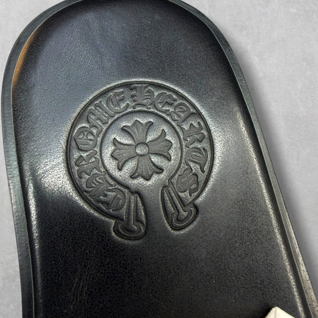 Chrome Hearts Blue Cheetah Leather Cross Slides 36 (4US)