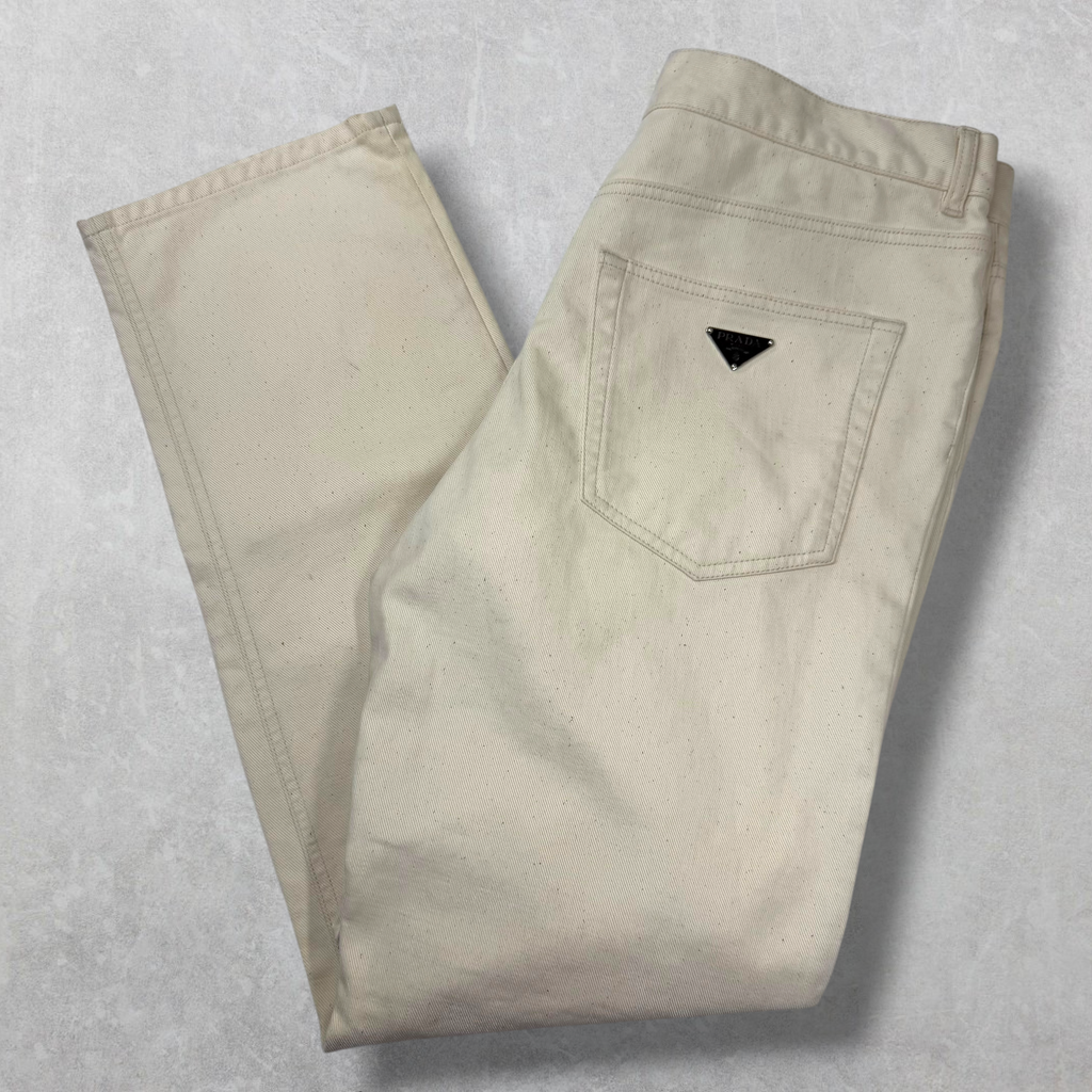 Prada Natural Denim Trousers Pants 36