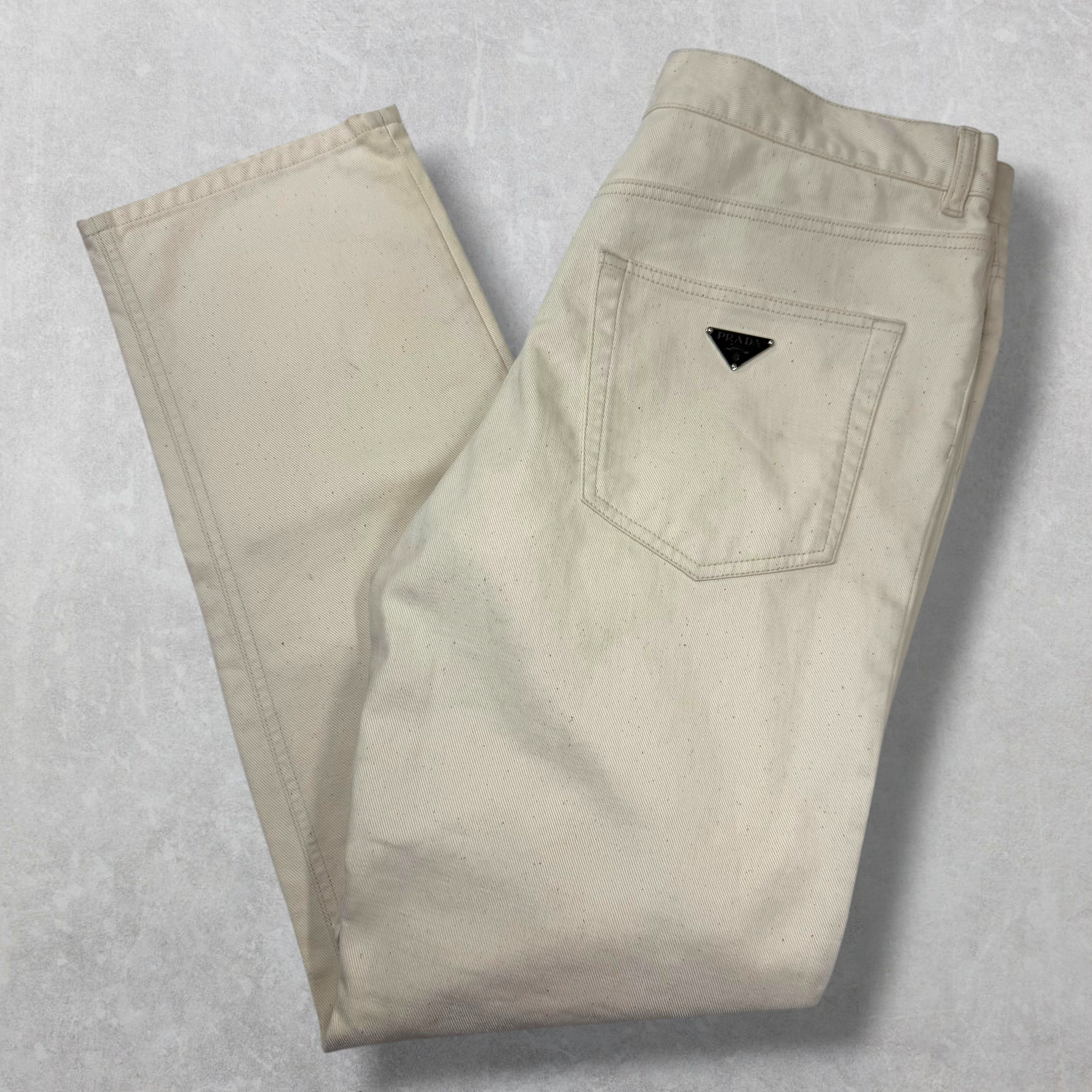 Prada Natural Denim Trousers Pants 36