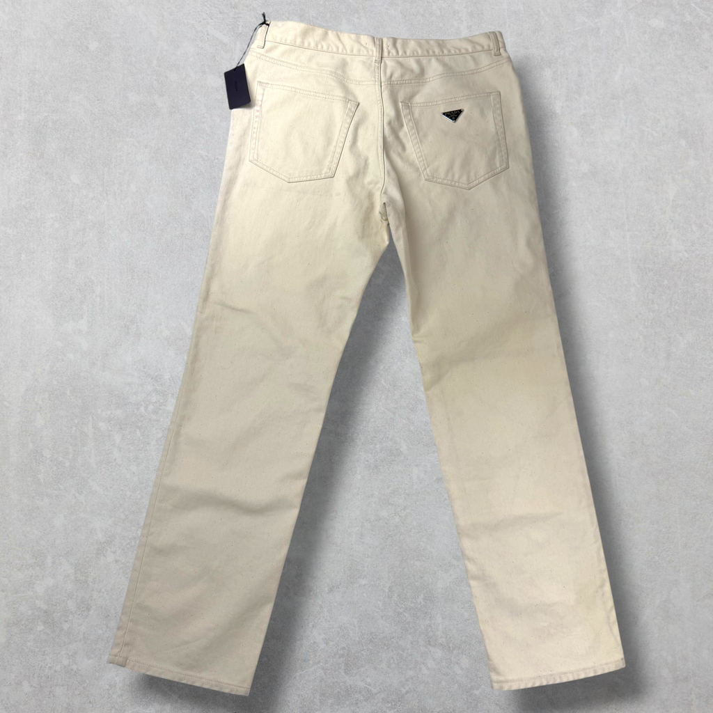 Prada Natural Denim Trousers Pants 36