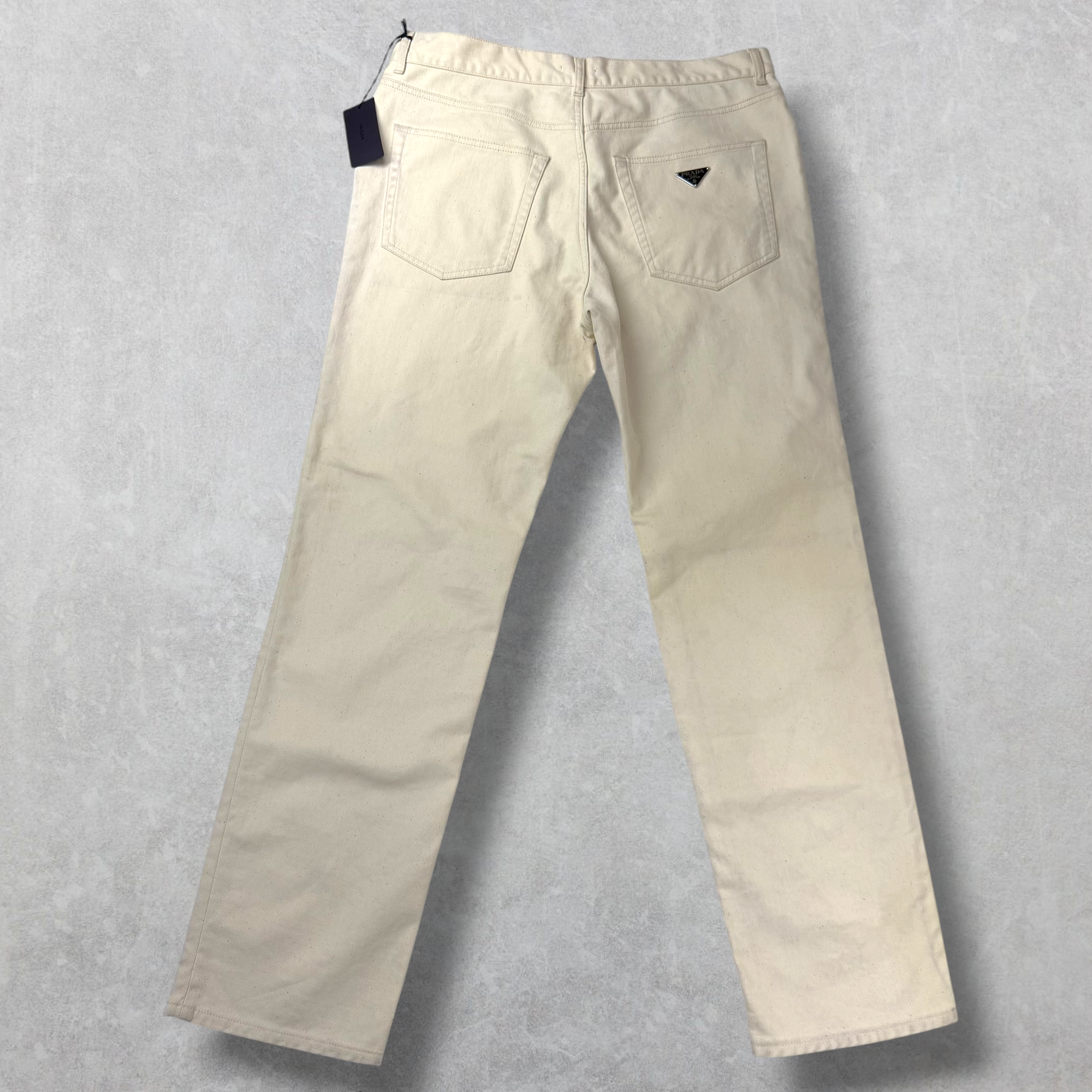 Prada Natural Denim Trousers Pants 36