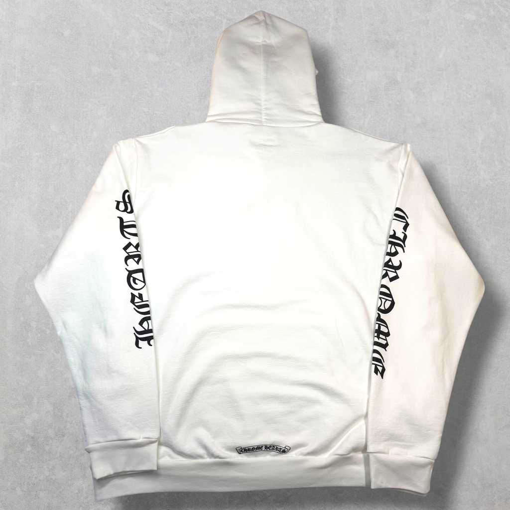 Chrome Hearts Vertical Logo White Hoodie XL
