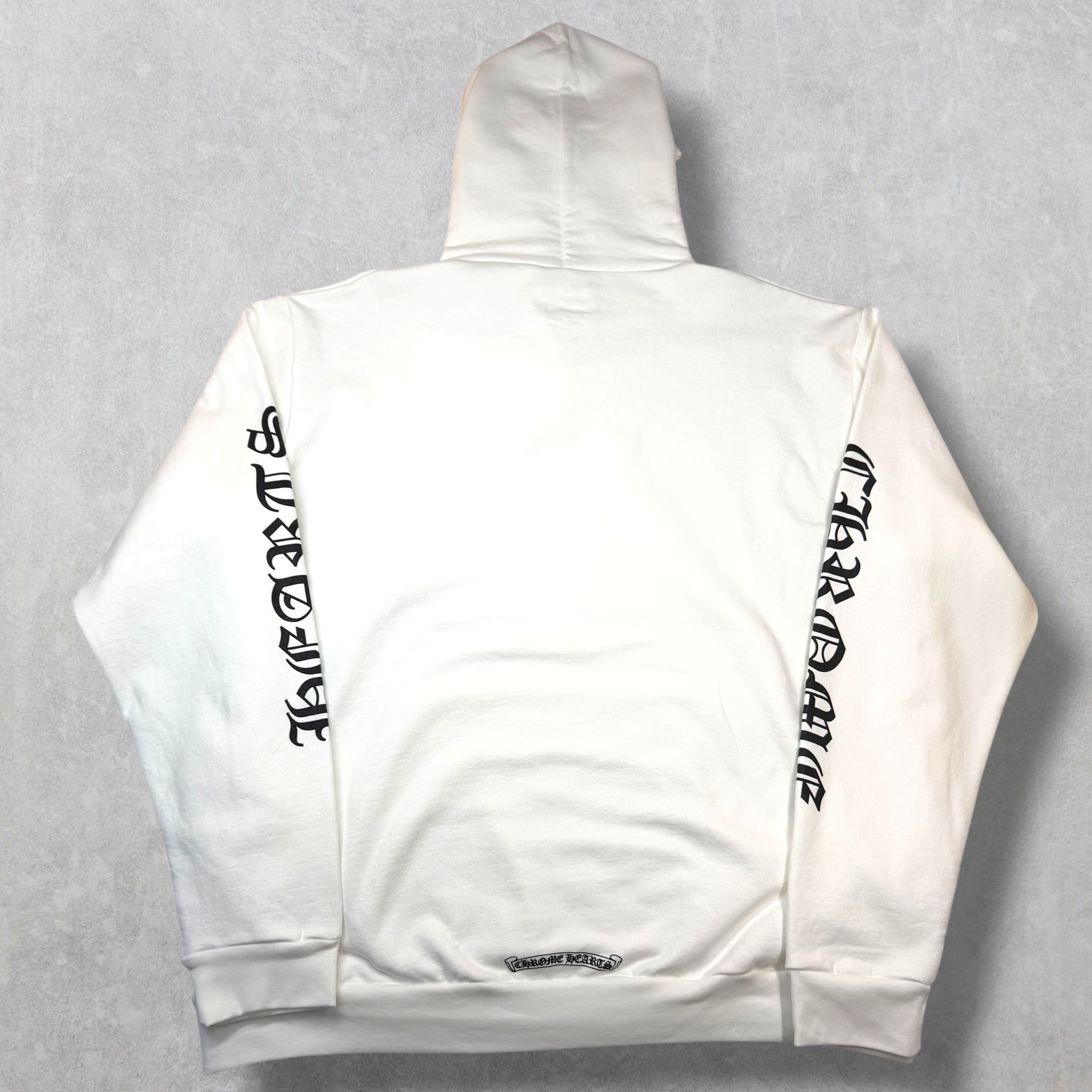 Chrome Hearts Vertical Logo White Hoodie XL