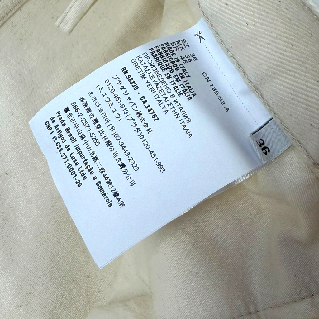 Prada Natural Denim Trousers Pants 36